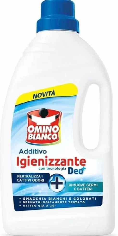 Omino Bianco Additivo Igienizzante Liquido Bucato 900 ml Contro Batteri Cattivi Odori Deo+