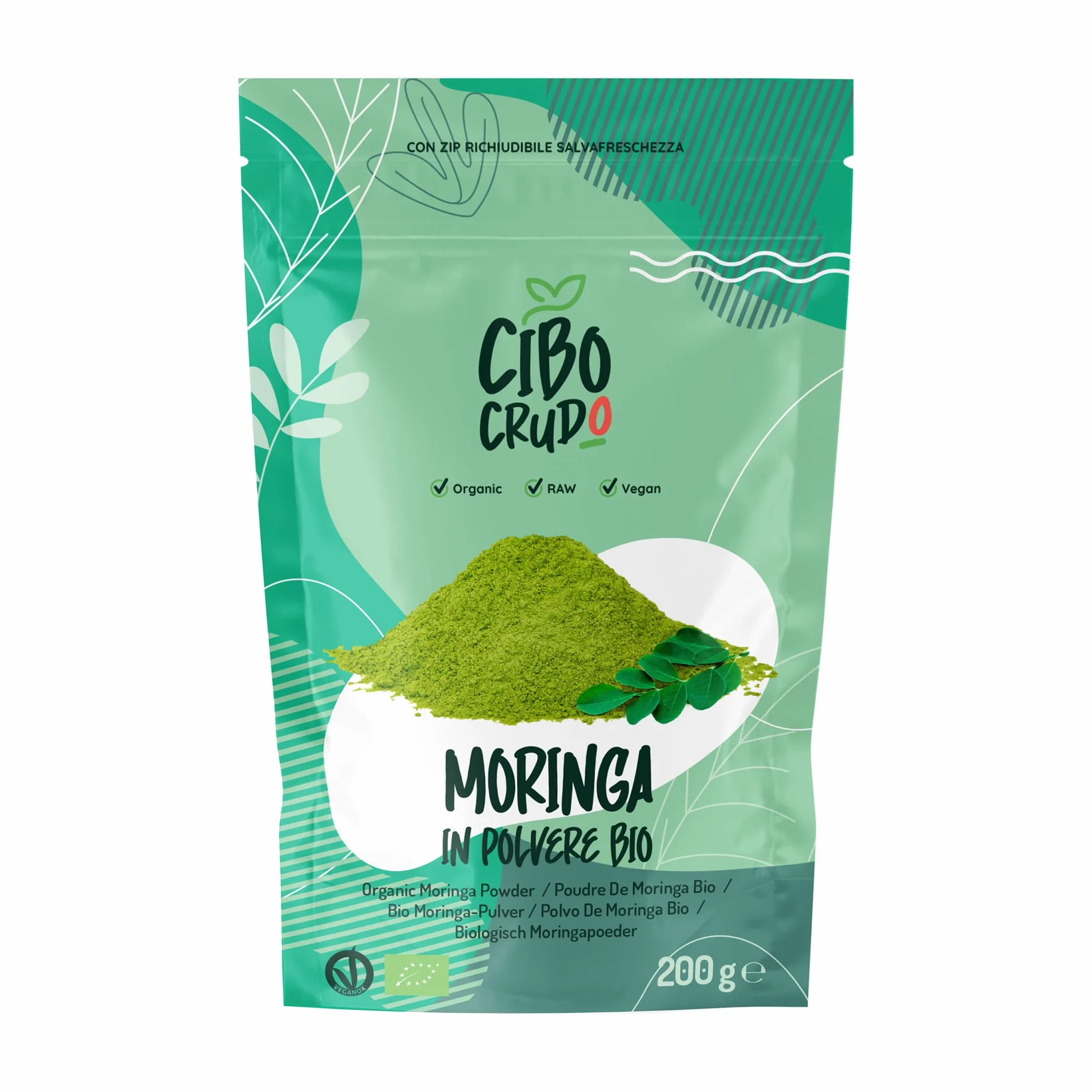 Cibocrudo Moringa In Polvere Biologica Cruda 200 gr – Moringa Oleifera Ricca Di Vitamine E Sali Minerali