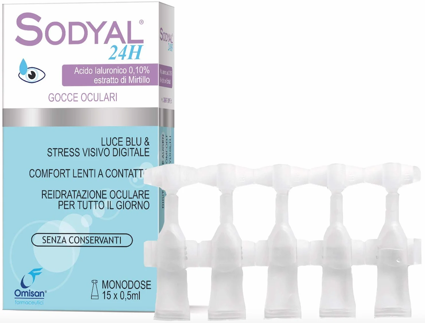 Sodyal 24H Gocce Oculari Monodose con Acido Ialuronico Senza Conservanti 15x0,5ml