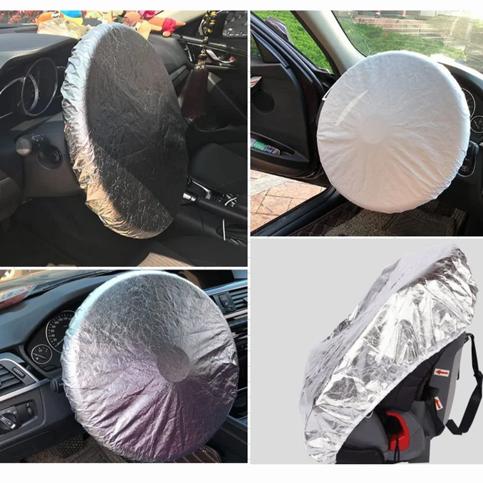 Bavooty Parasole per Auto, Coprivolante e Protezione Solare, Universale per Volante Auto, Diametro 50 cm
