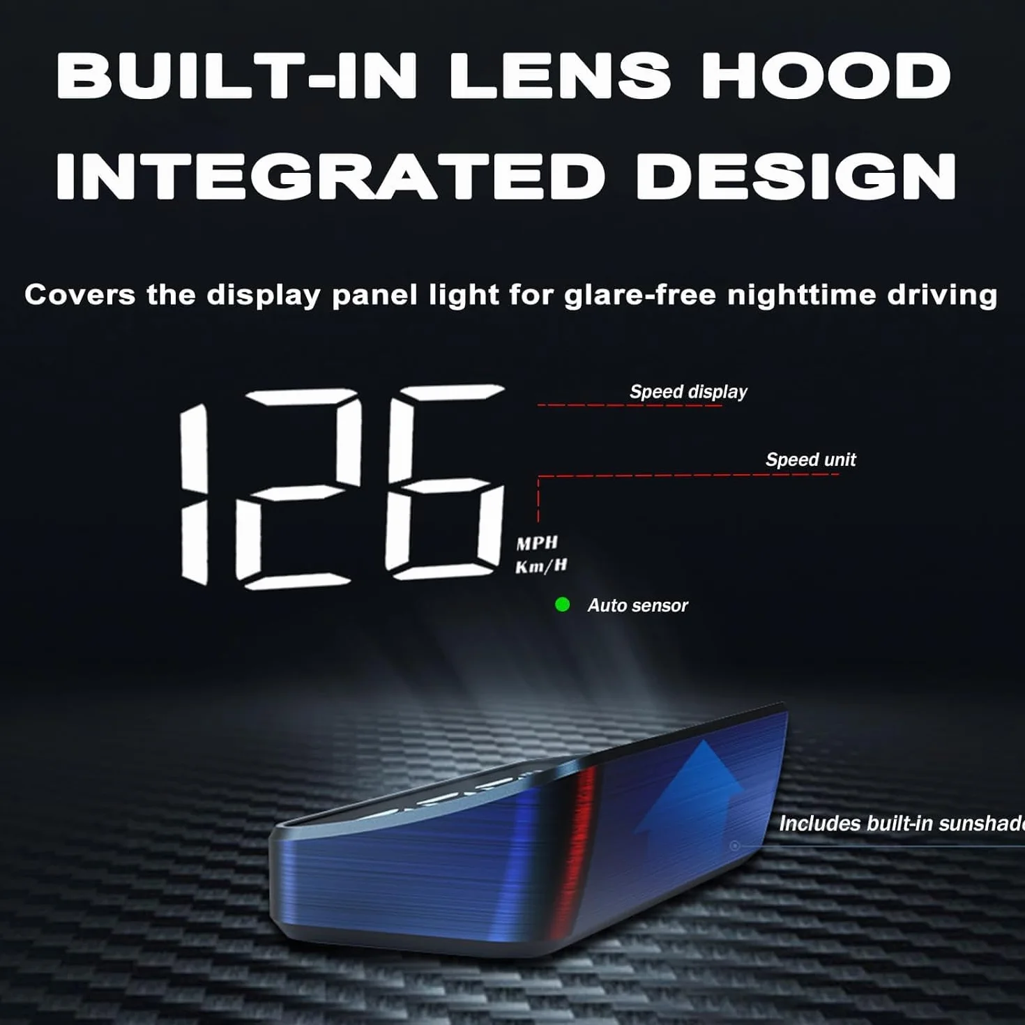HUD Display velocità per Auto per Mini Cooper SE Convertible John Cooper Works Electric, Display Digitale velocità HUD Head-Up Display Tachimetro Digitale Head-Up Display,White