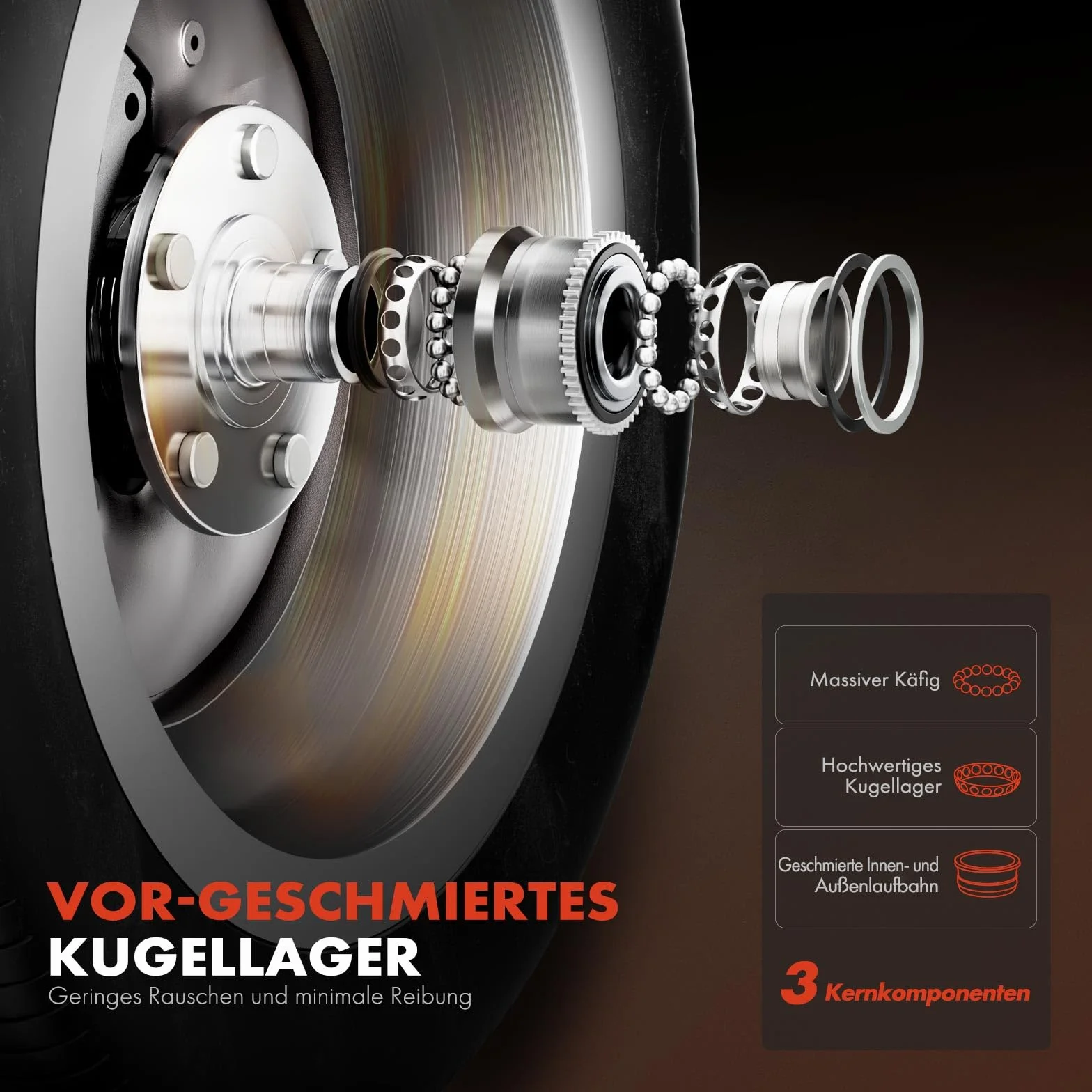 Frankberg 2x Cuscinetti ruota Posteriore sinistra destra Ruota flangiata diametro 125,5 Con Sensore Velocità Ruota Sensore Ruota in ABS Compatibile con Aveo/Kalos T200 T250 T255 Kalos KLAS 96471775