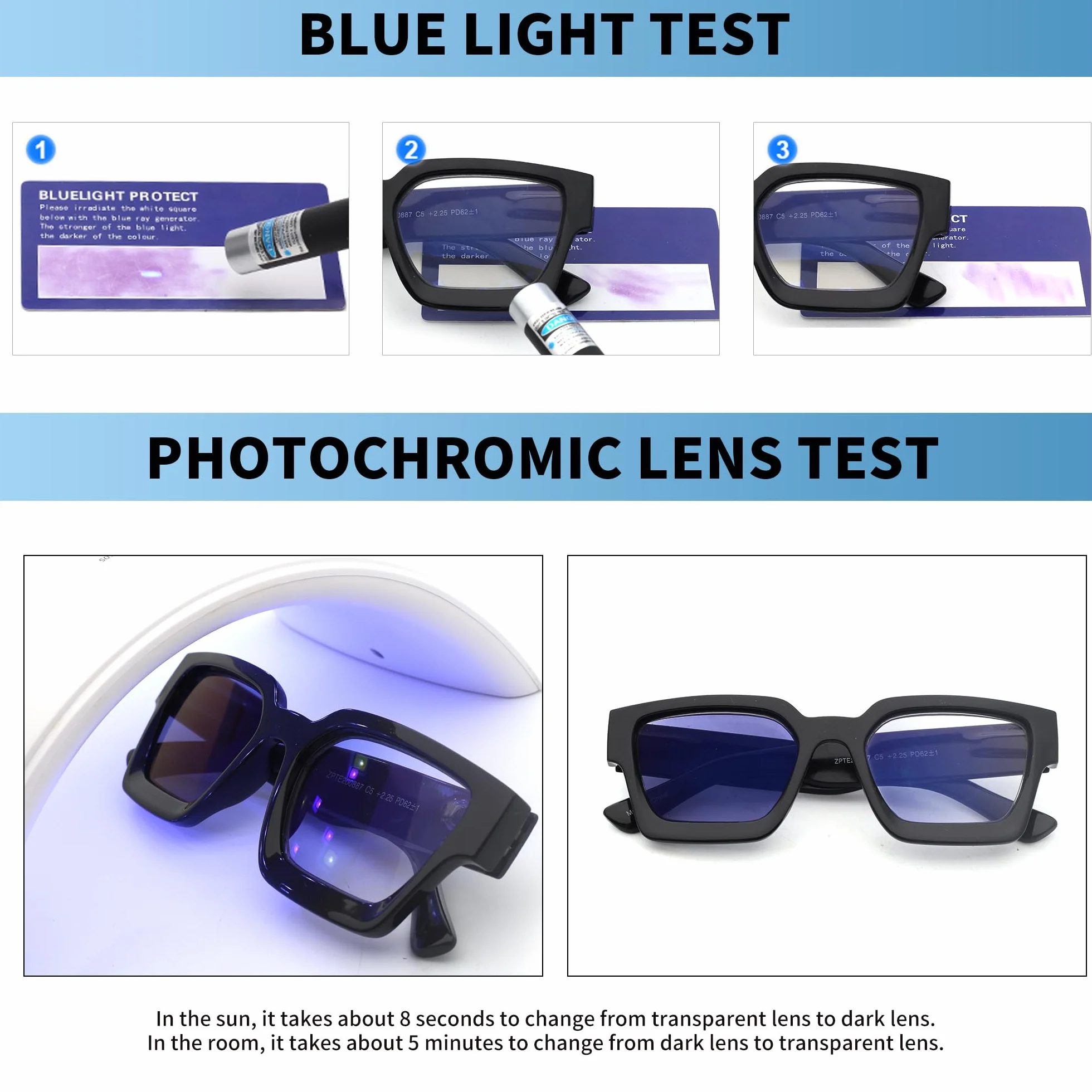 Occhiali da Lettura Quadrati JM 3 Pack con Blocco Luce Blu per Donna Uomo