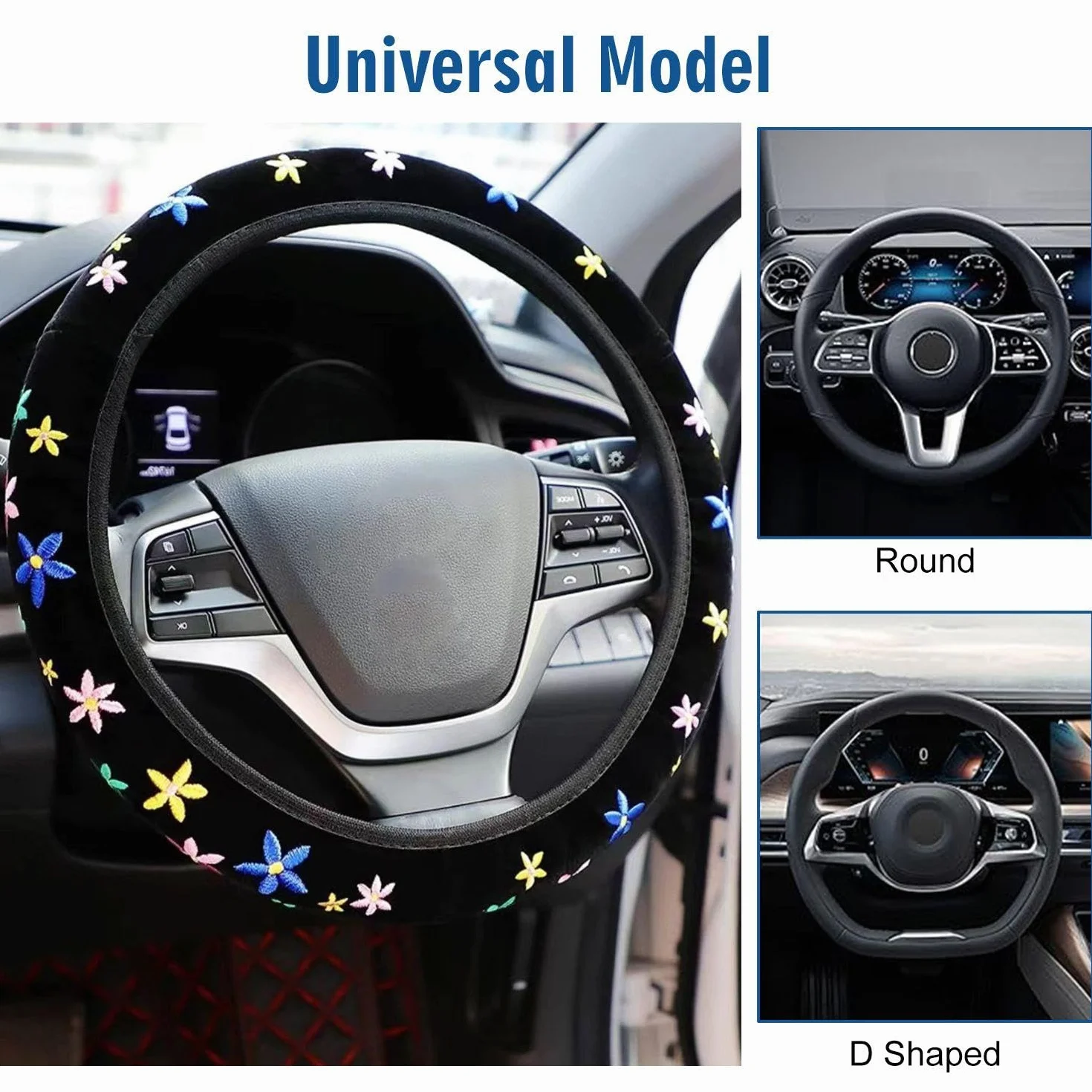 Coprivolante Ricamato Floreale Da 1 Pezzo E Clip Decorative Per Presa D'Aria Da 3 Pezzi, Protezione Del Volante, Decorazione Del Volante