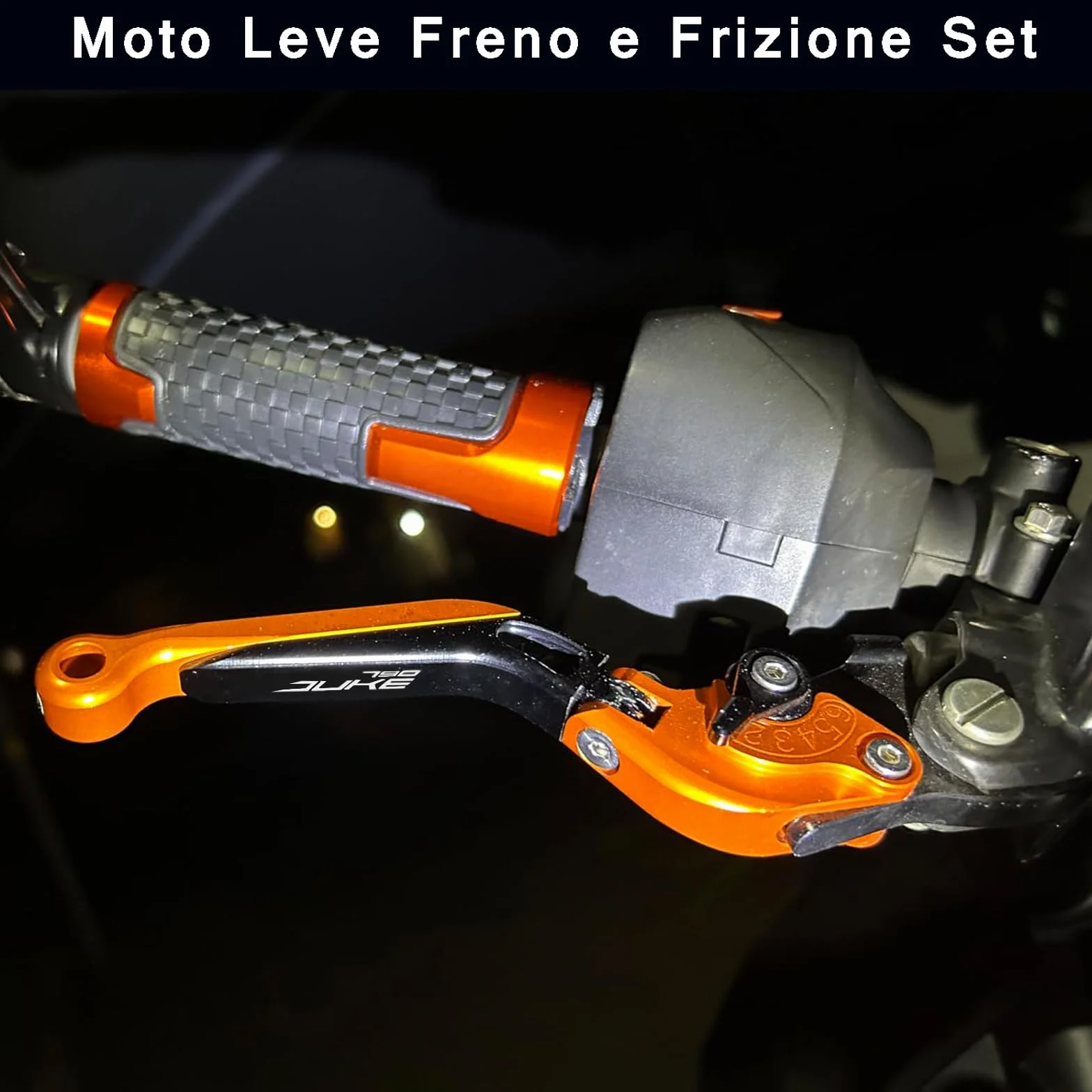 CNC Alluminio Leva Freno e Frizione per KTM DUKE 790 2018-2021 Arancione Nero