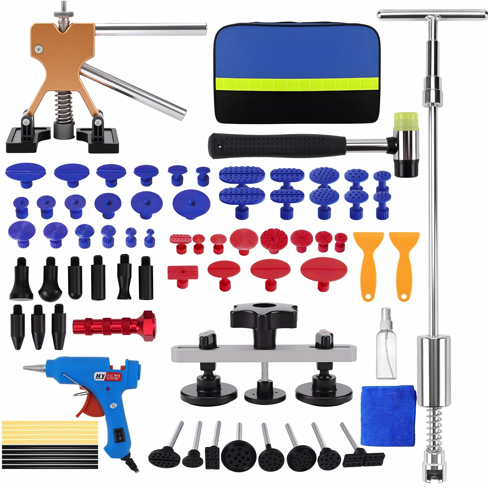 KAOLALI Kit Estrattore per Ammaccature Senza Vernice 78 Pezzi Tirabolli Carrozzeria Auto