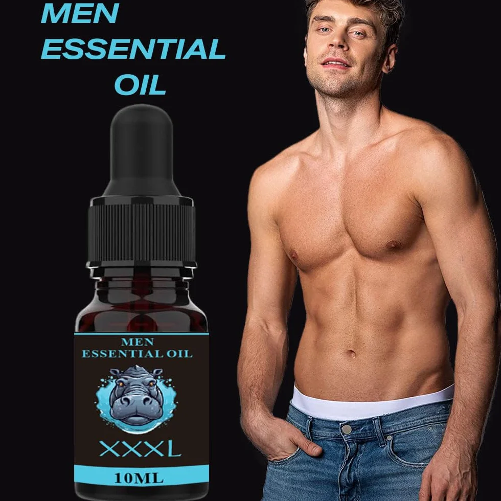 Olio per l'ingrandimento del pene XXXL, olio da massaggio maschile (5 pezzi, Nero)