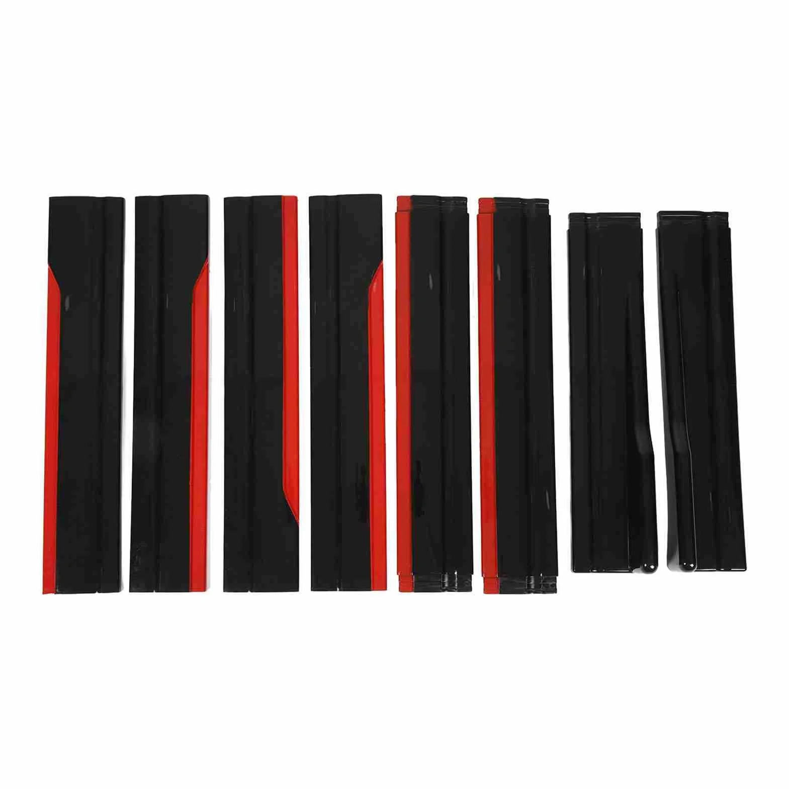 8PCS Minigonna Laterale Auto, Styling Nero Brillante Rosso Trim Splitter Diffusore Winglet Universale per Civica, Riduce Gli Spruzzi