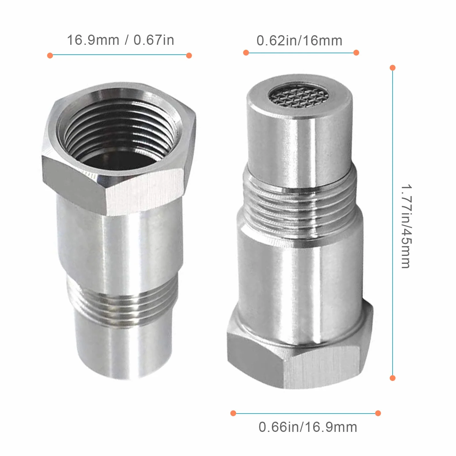Adapter do sondy lambda M18 x 1,5 2 szt. Eliminator 45 mm czujnik tlenu O2 układ wydechowy