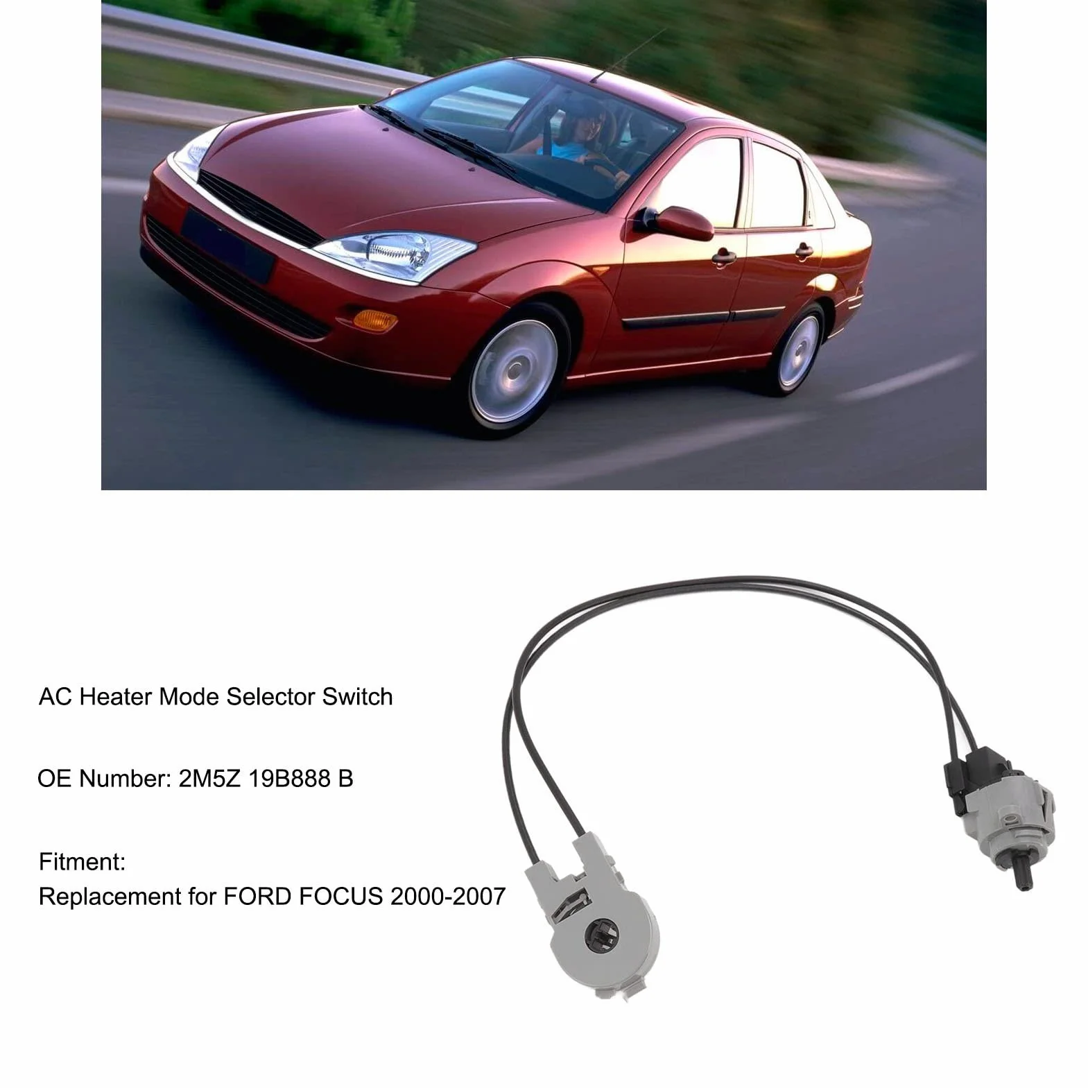 Selettore modalità Riscaldatore AC 2M5Z 19B888 BA per FOCUS 2000-2007 Interruttore di Controllo Valvola Climatizzatore per Auto Sostituzione Gomma ABS