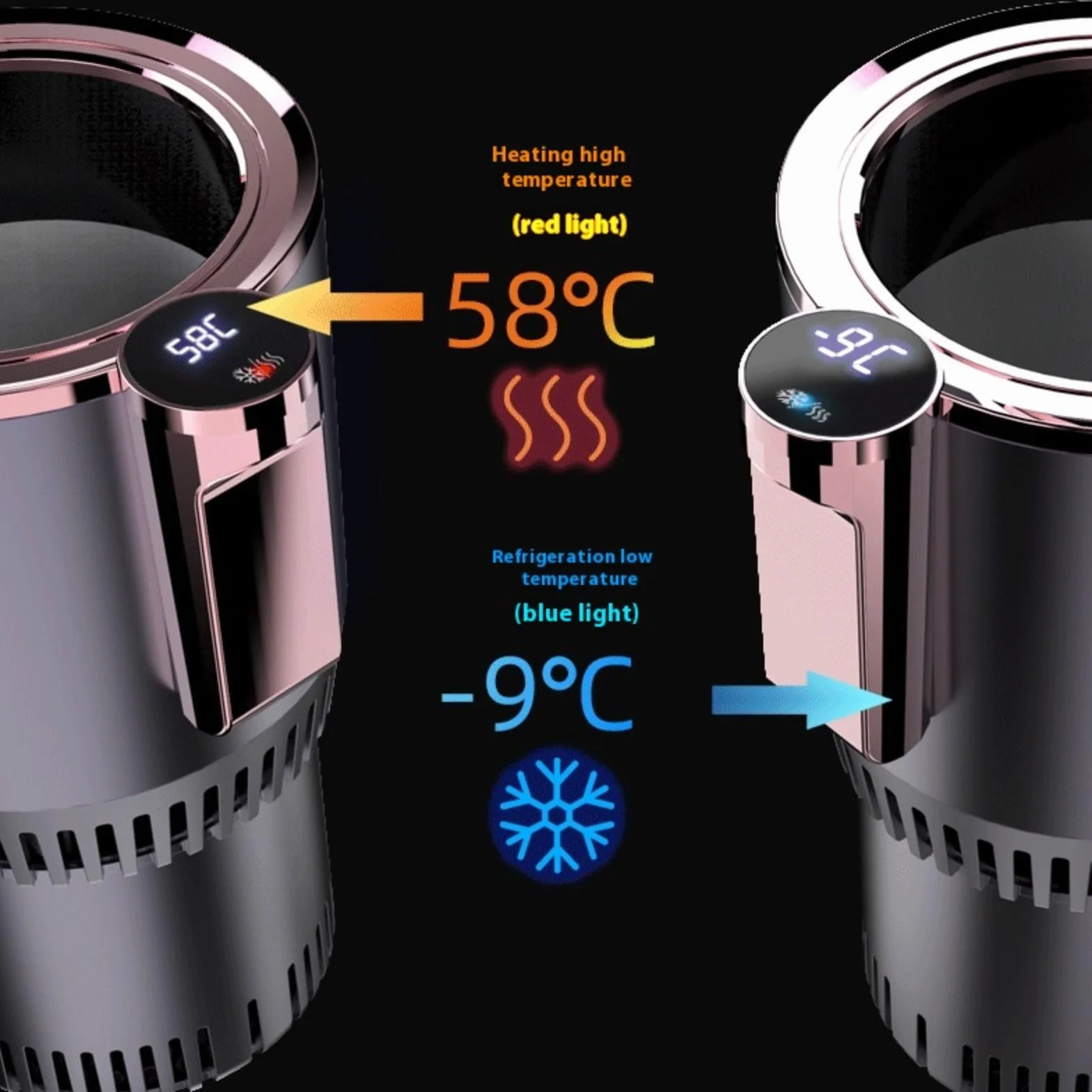 Scalda e raffredda bevande per auto 2 in 1 | Portabicchieri da auto con funzionamento touch Controllo della temperatura Portabevande per raffreddamento e riscaldamento dellauto