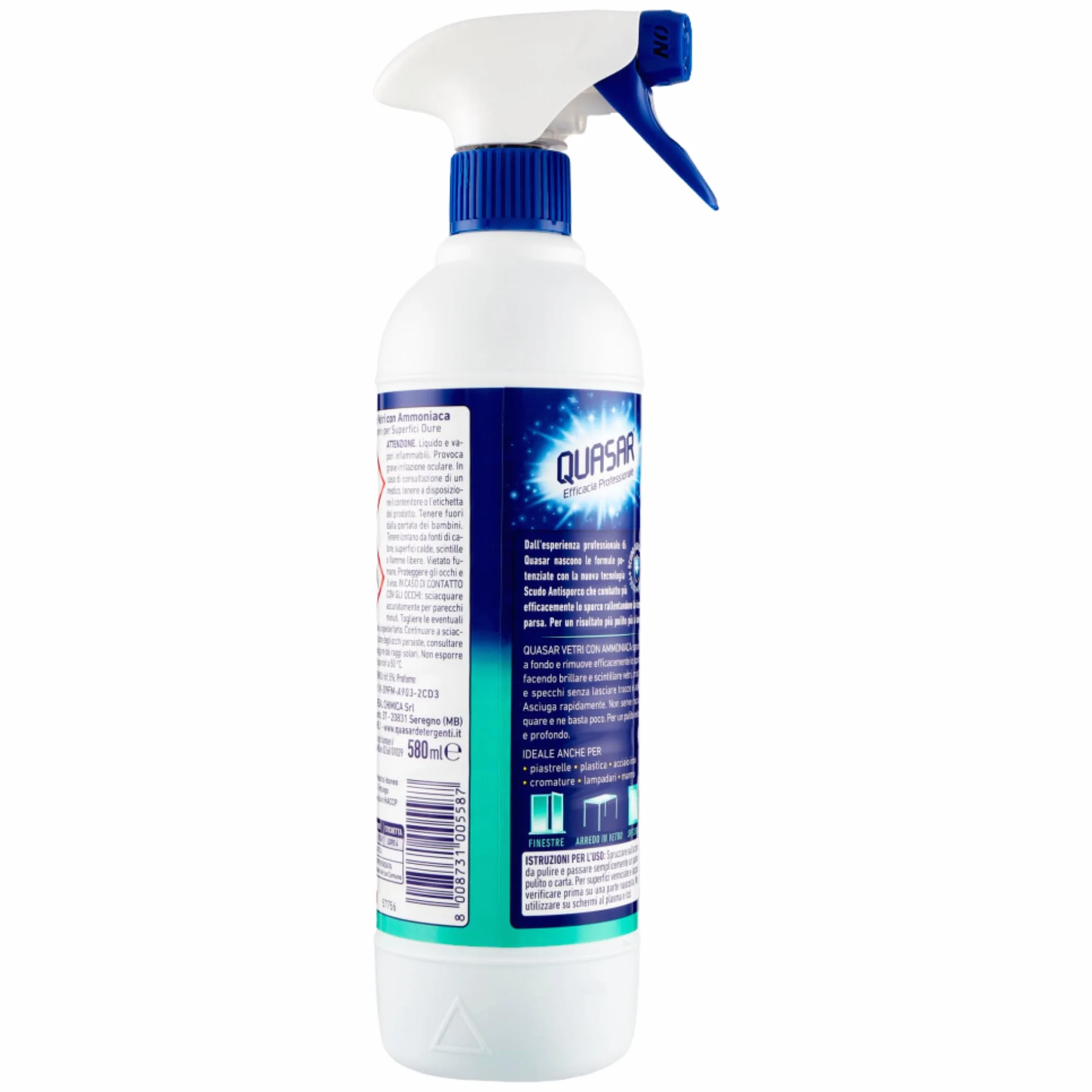 Ipershop Express Quasar Set Vetri con Ammoniaca 580 ml + Ricarica 580 ml