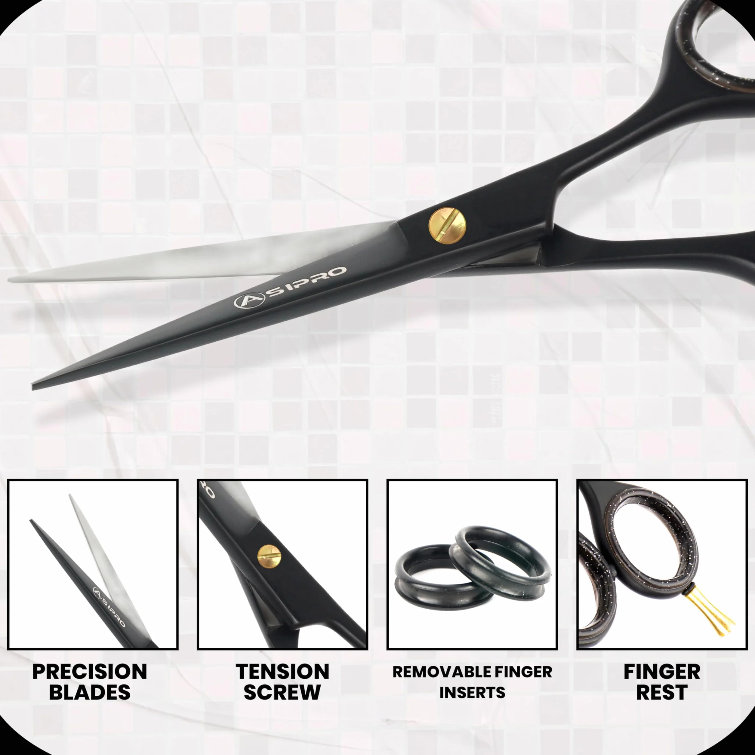 Forbici Barba e Baffi Professionali 5" 12.7cm Kit Barba con Pettine e Astuccio
