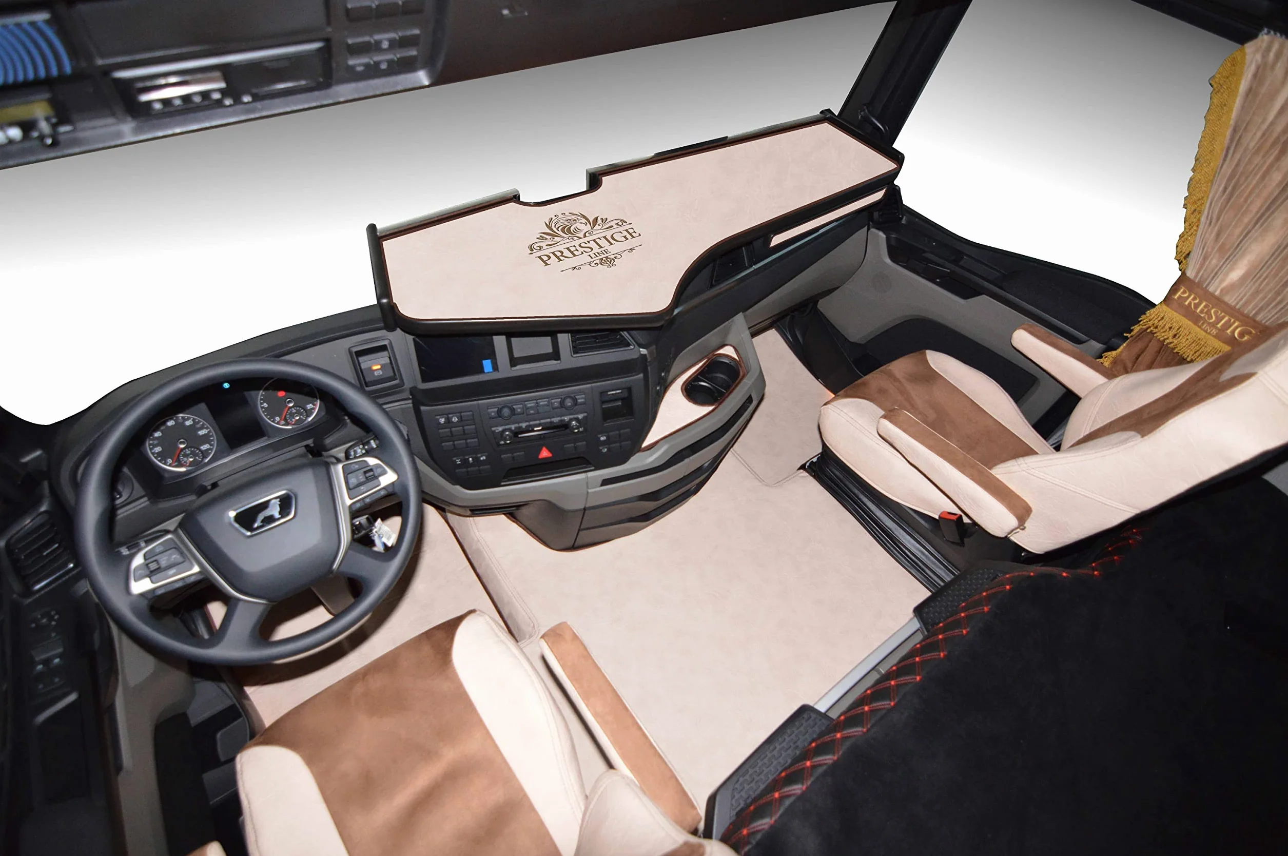 Tappetini per Camion MAN TGX 2020 Beige Ecopelle Accessori Interni Camion