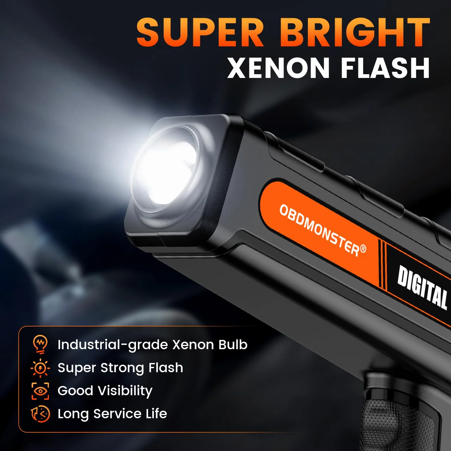 Pistola per luci di accensione 12 V, lampada stroboscopica digitale con angolo di chiusura e prova di tensione/Advance & RPM per motori a benzina a 2 tempi e 4 tempi, per auto, moto, marina