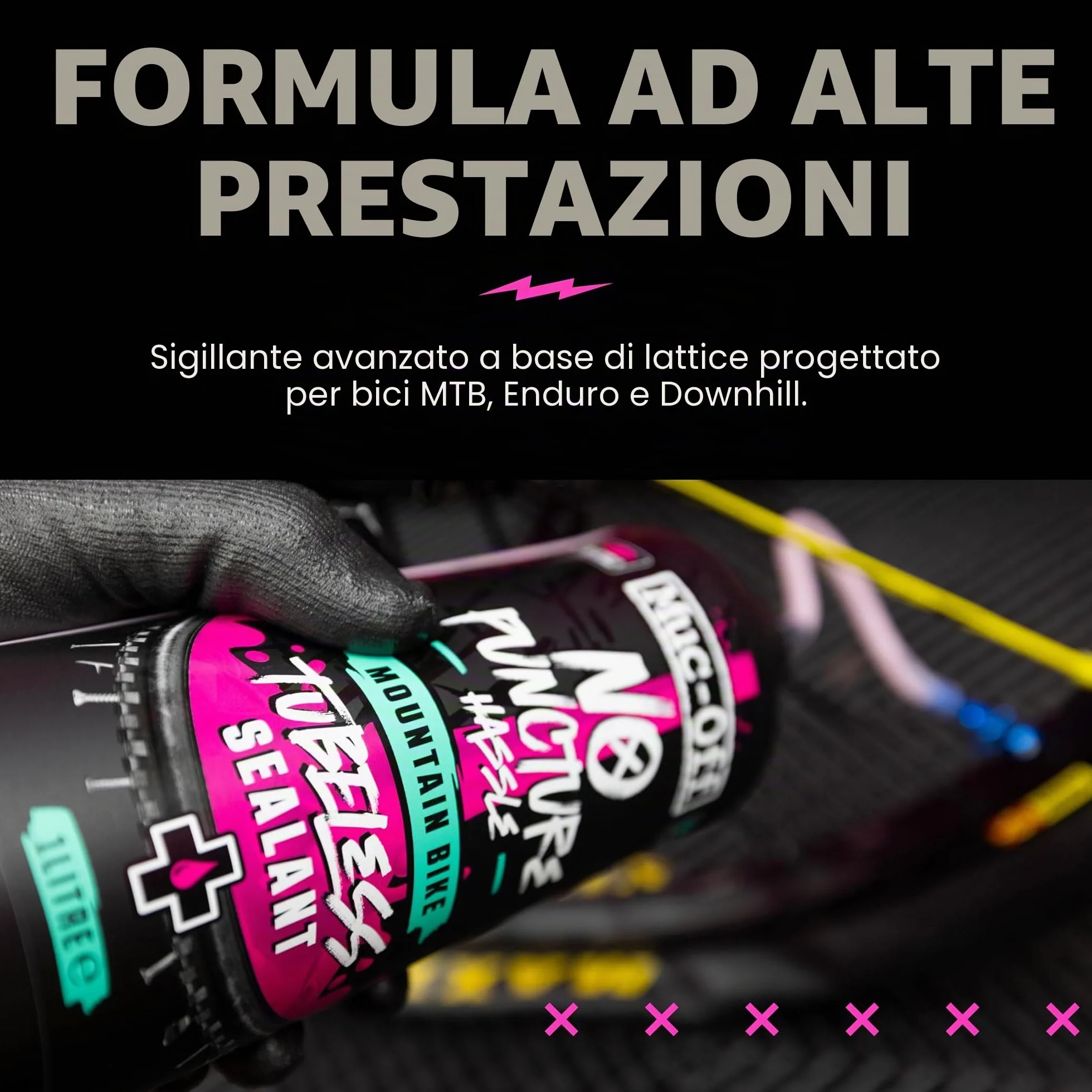 Muc-Off No Puncture Hassle Tubeless Sealant, 1 l - Liquido Tubeless Avanzato con Colorante Tracciante UV - Lattice per Tubeless Sigilla Strappi e Fori Fino a 6 mm