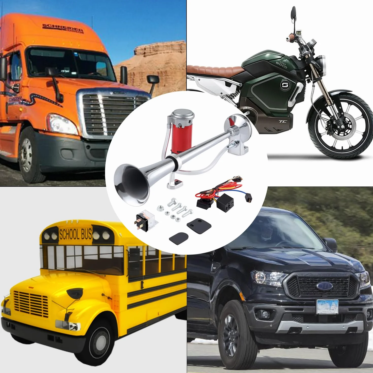 Rupse Trombe ad Aria per Auto, Trombe Camion 12V,Clacson Auto con Compressore 150 dB Super Forte per Camion,Barca,Treno