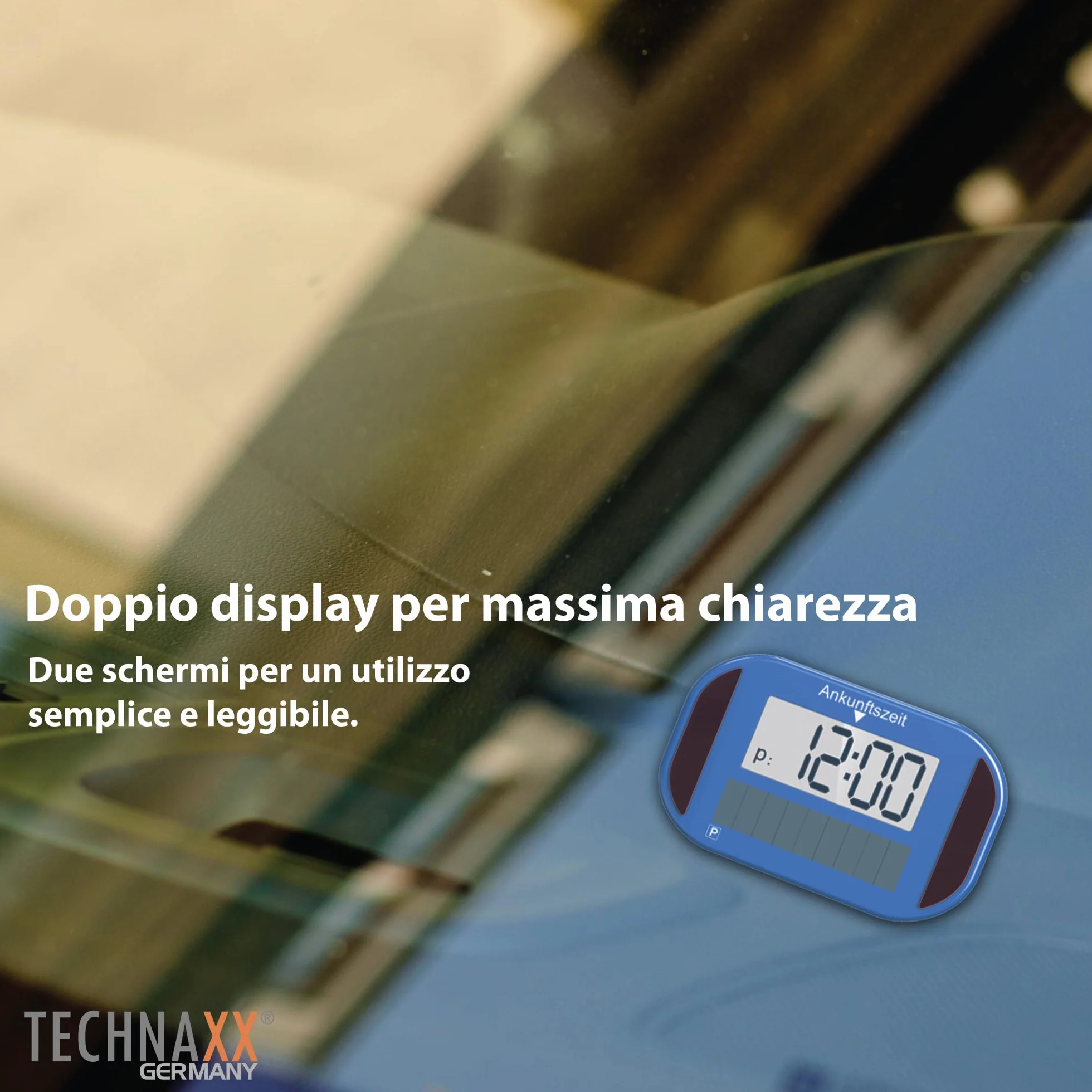 Technaxx TX-337 Disco Orario Elettronico Solare Timer Automatico da Parcheggio per Auto con Sensore di Movimento