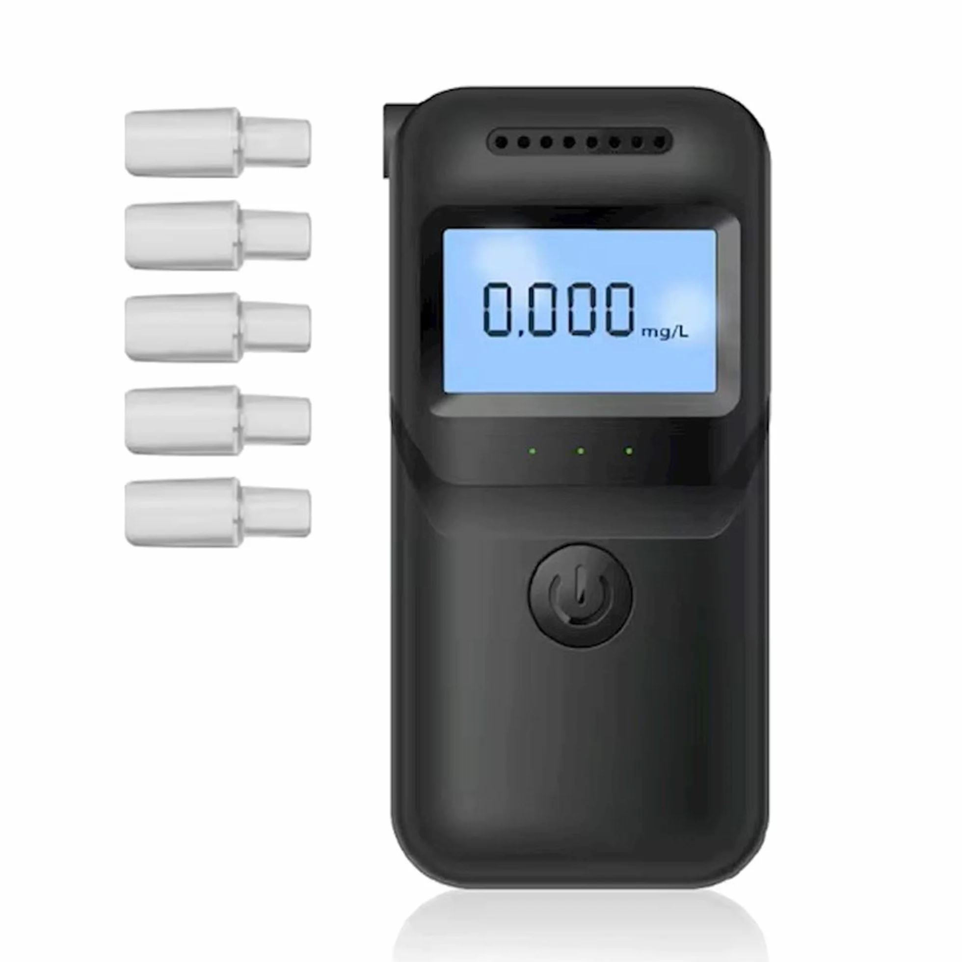 Etilometro Portatile Digitale Certificato con Display LCD – Chip ASIC 3° Generazione per Misurazione Accurata – Alcol Test con Algoritmo Avanzato - Boccagli Sostituibili e Prestazioni Stabili