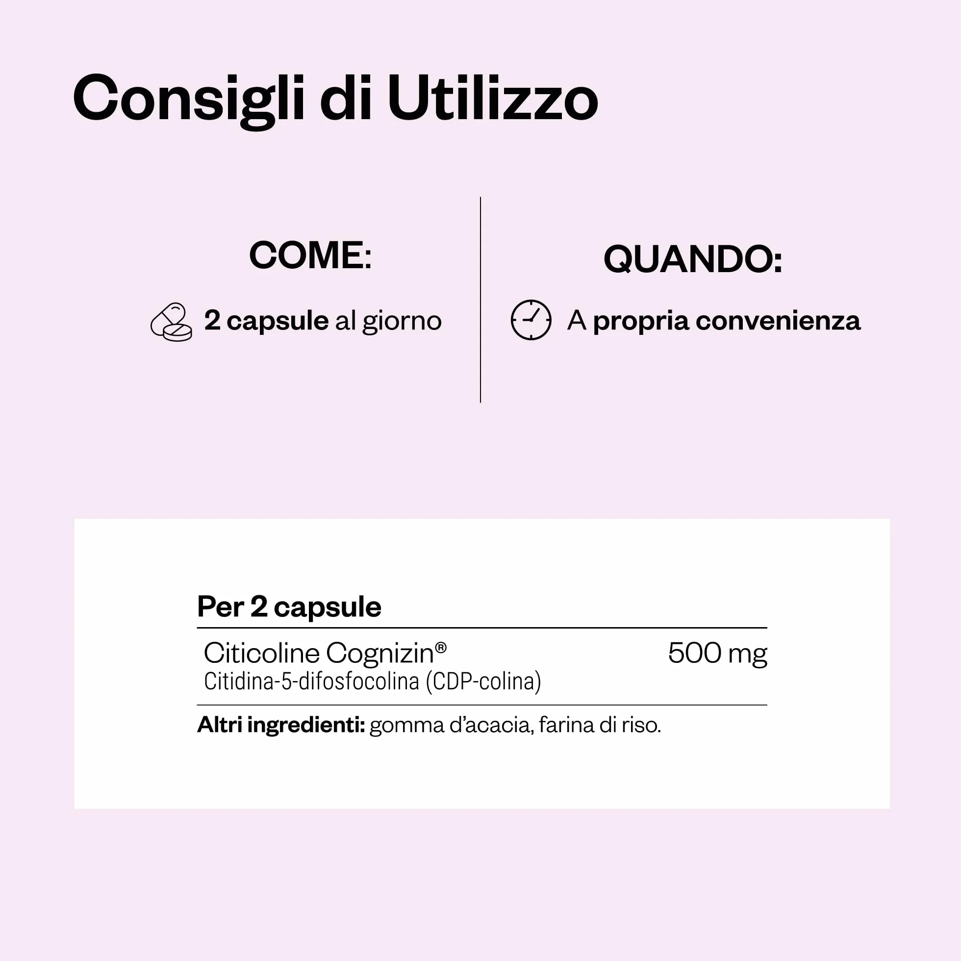 SuperSmart CDP Choline Colina brevettata biodisponibilità ottimale Dosaggio potente Vegano