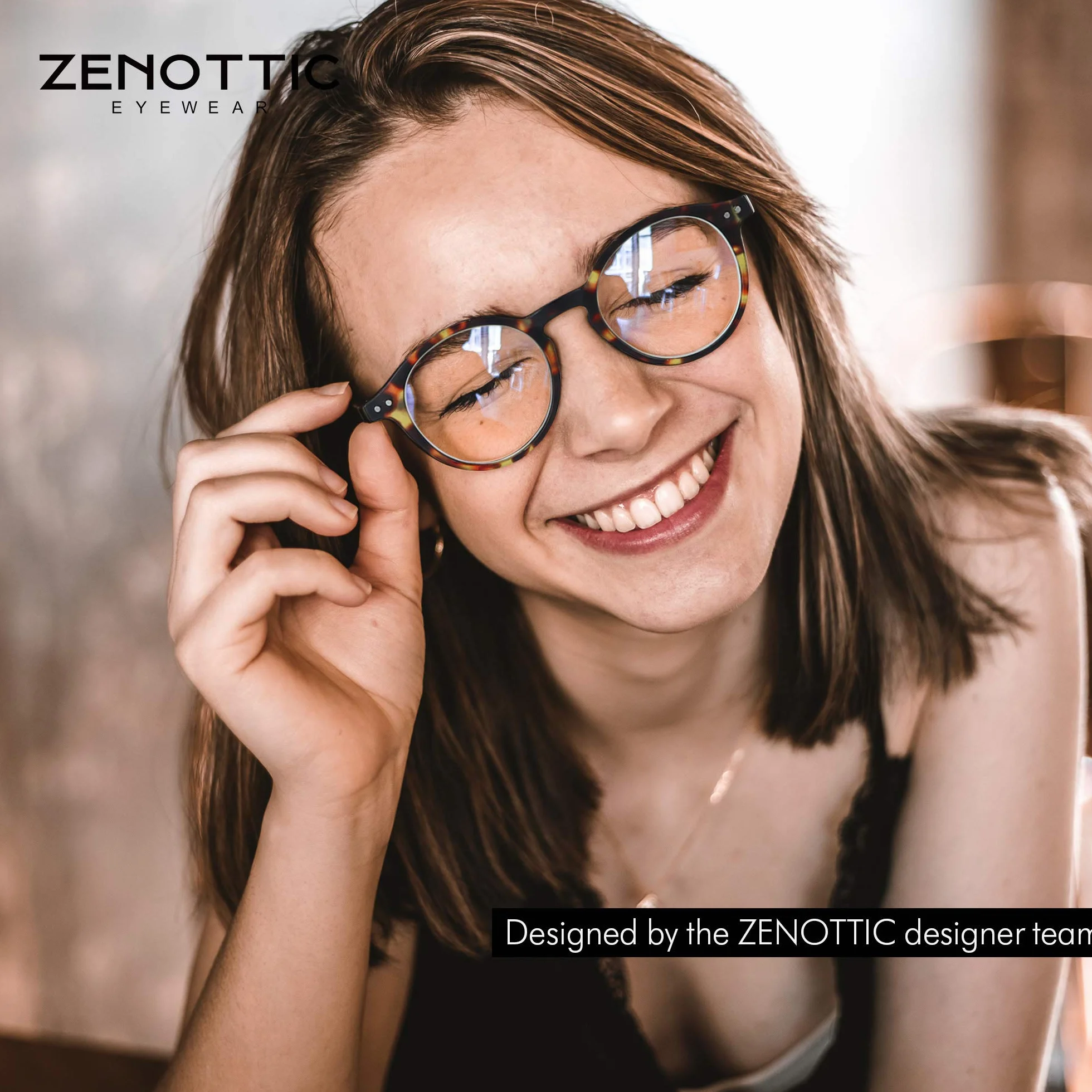 ZENOTTIC Occhiali da Lettura Anti Luce Blu Lenti Antiriflesso Telaio Rotondo Vintage