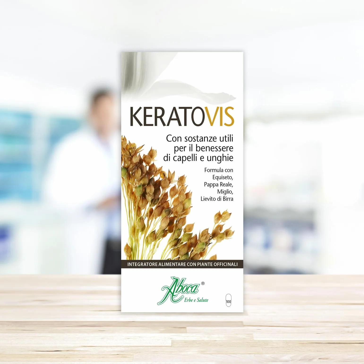Aboca Keratovis 100 Opercoli - Integratore per Capelli e Unghie con Fitocomplesso di Miglio