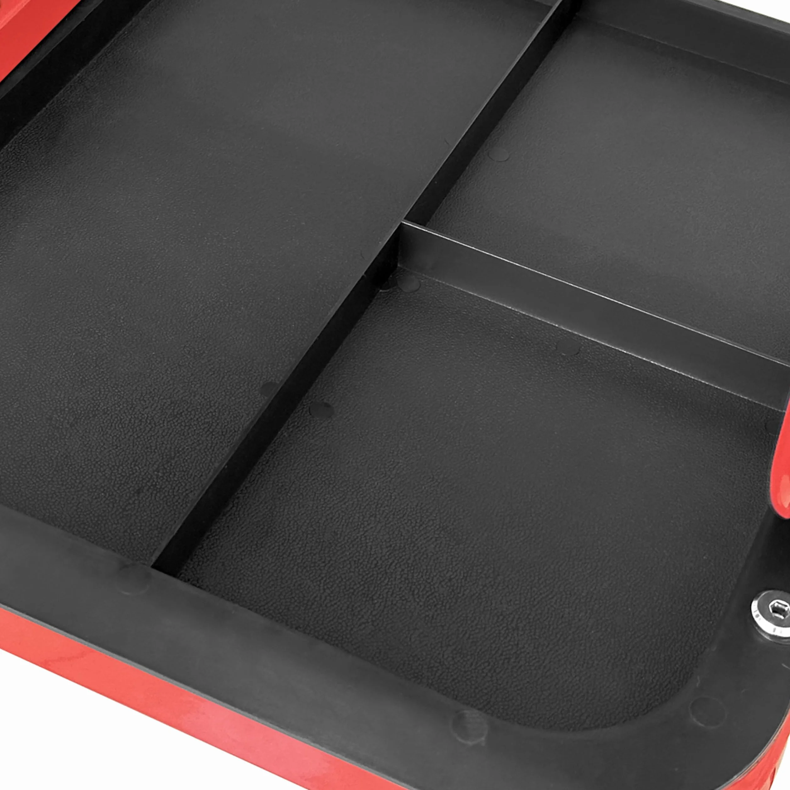 Sgabello da Officina Relaxdays 100 kg 4 Ruote Nero-Rosso