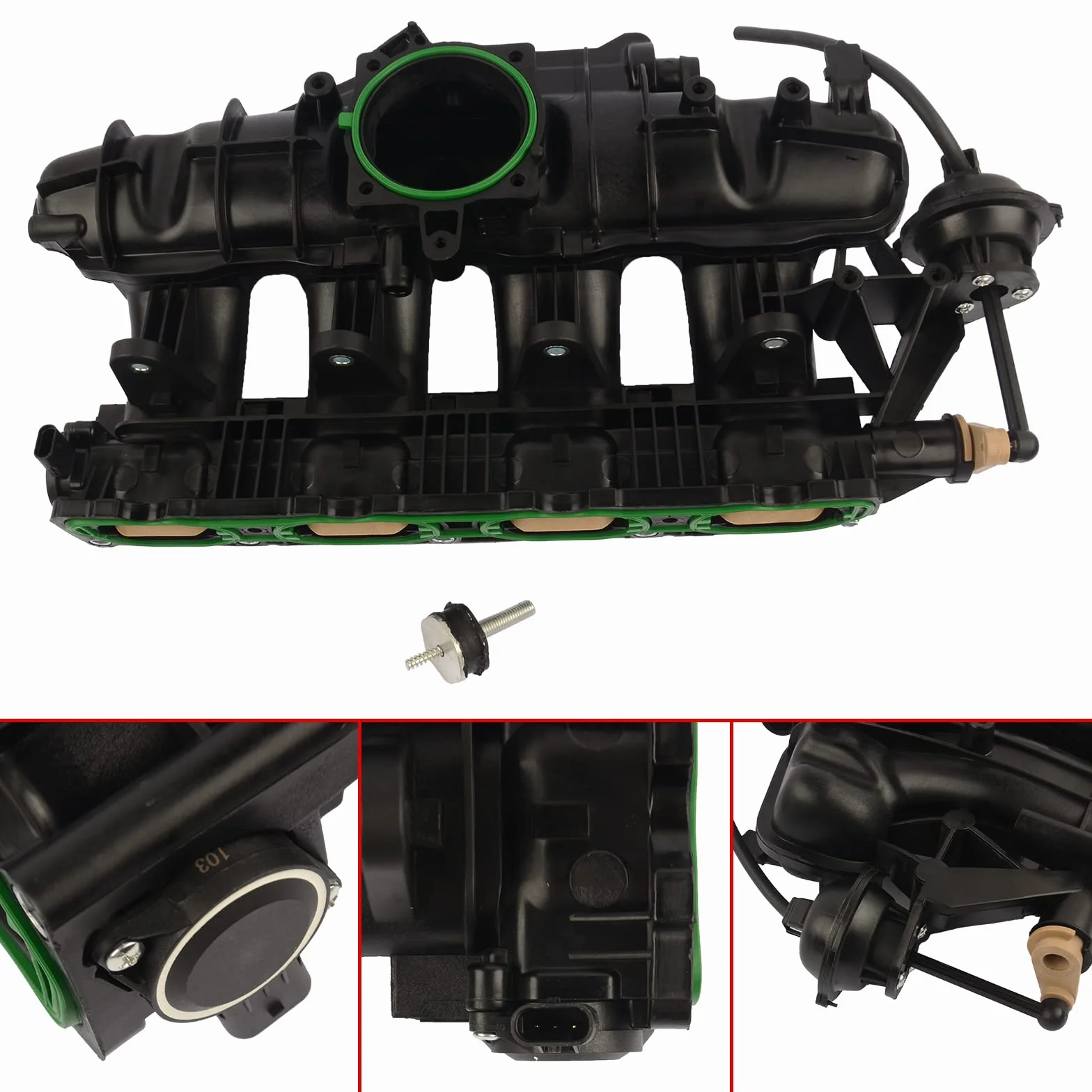 Bisenya Collettore di aspirazione con sensore 06H198211A compatibile con A4 B8 1.8 TFSI 2008-2013 CAB CABB CABD CABC CABA