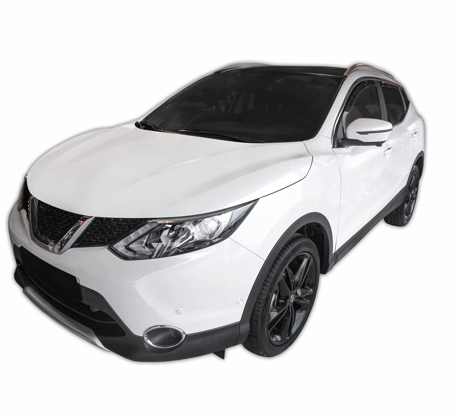Deflettori d'Aria per Nissan Qashqai J11 2014-2021, Set da 4 Pezzi, Nero Fumé Oscurato