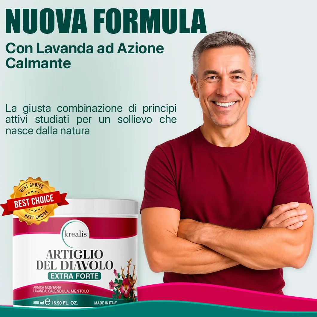 Artiglio Del Diavolo Forte 500ML Pomata Antinfiammatoria Crema per Dolori Articolari e Muscolari
