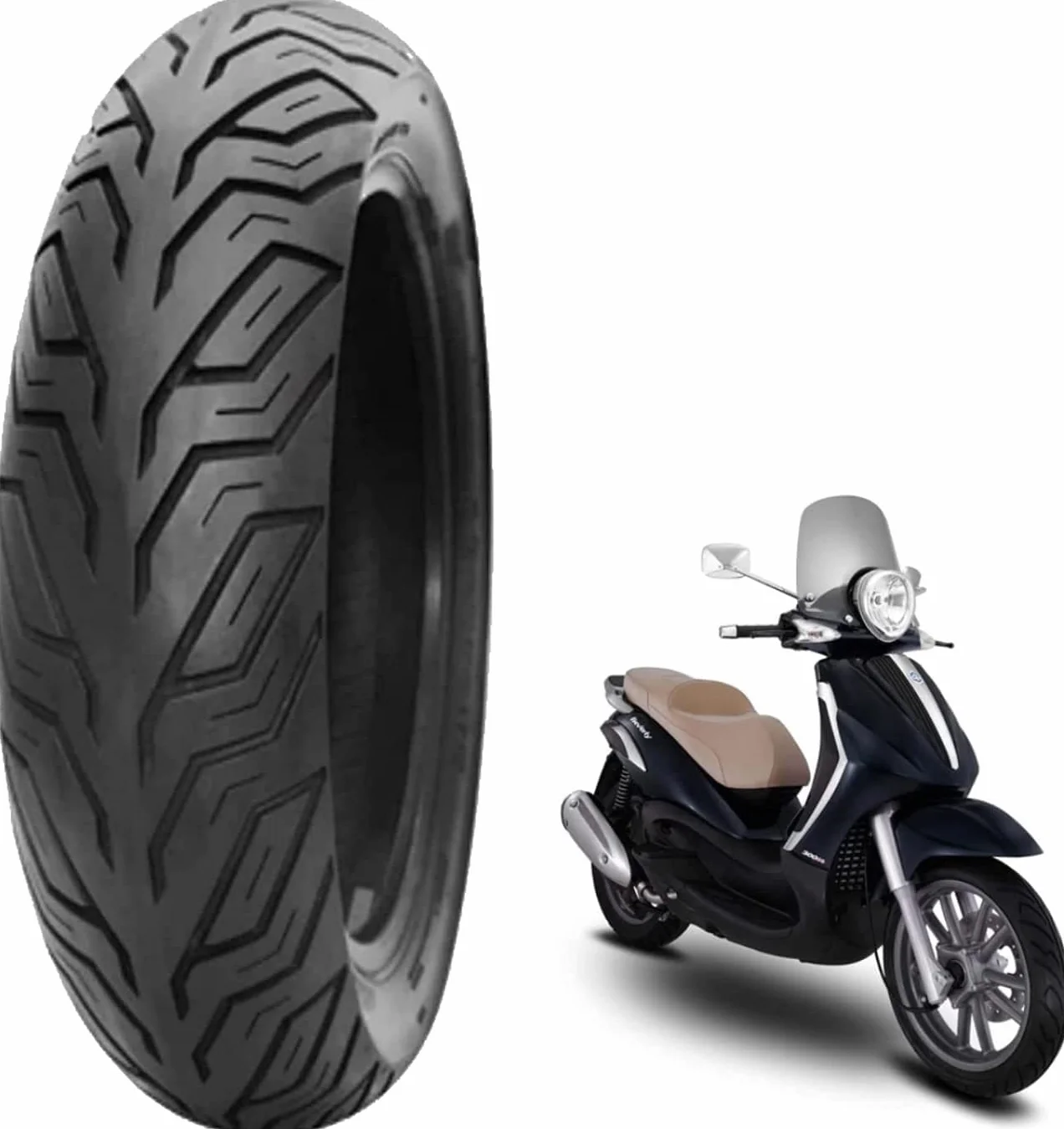 Gomma Pneumatico Anteriore Deestone 110/70-16 D825 Compatibile Con Piaggio Beverly 250 300 500 Scooter Honda SH 300 Urban R