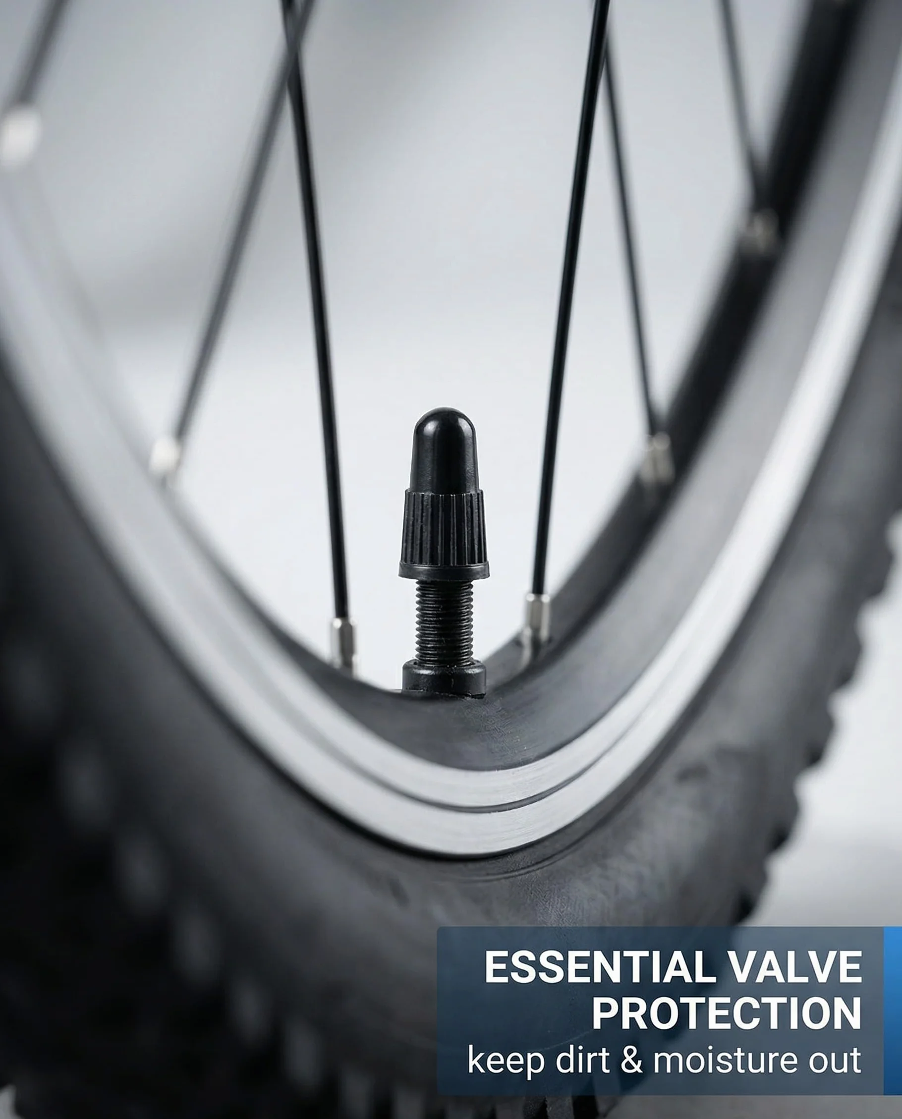 Tappi per Valvole, 20 pezzi in plastica rigida, pneumatici con Dunlop o Presta, adattatore, copertura camera d'aria, per Bicicletta Francese, Mountain Bici, corsa su strada (Nero)