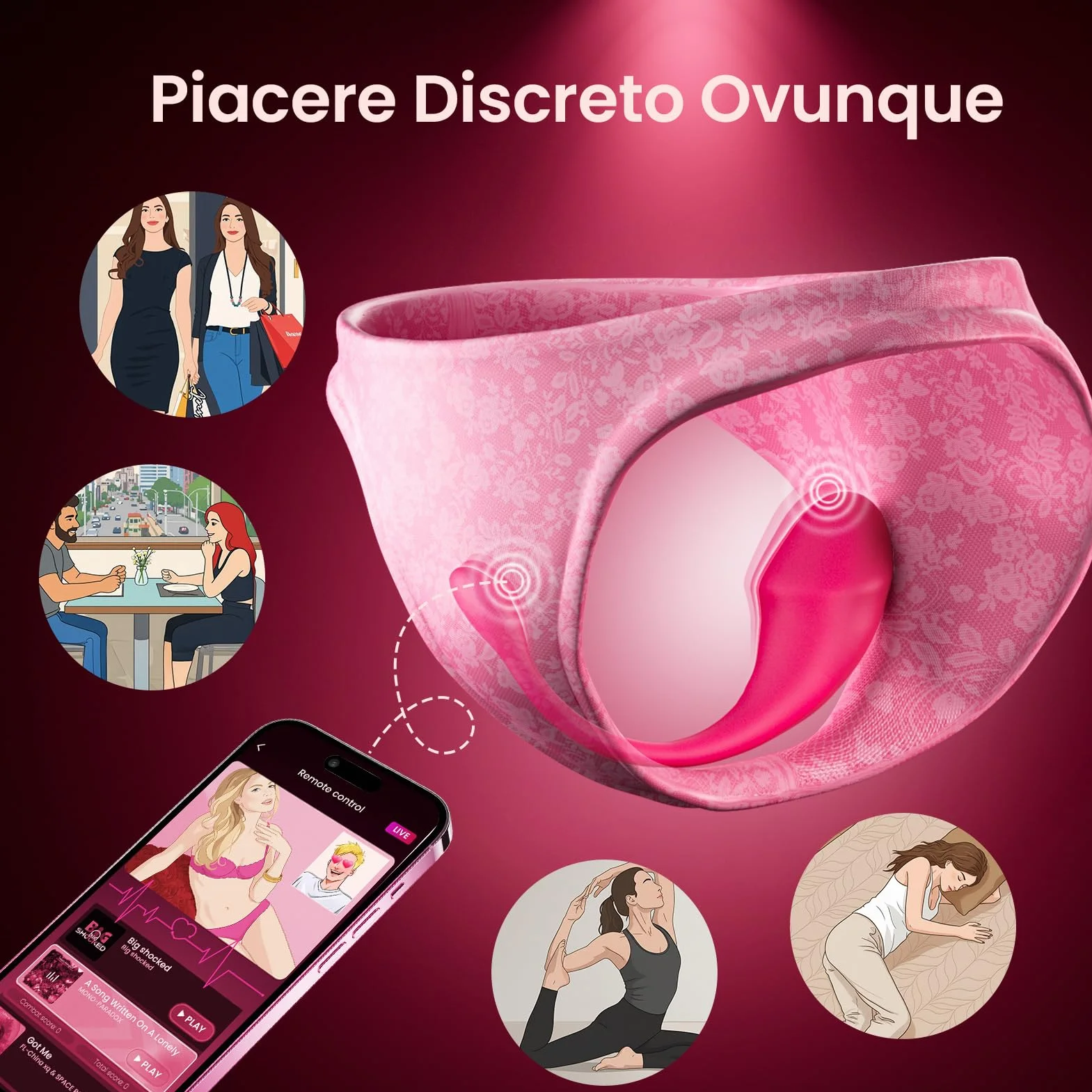Ovetto Vibrante Donna Telecomando a Distanza APP Sex Toys, AI-Sync 10 Modalità Vibratore Silenzioso, Sexytoysys Coppia Vibratore Professionale Wireless Sex Toy, Giochi Erotiici per Coppie