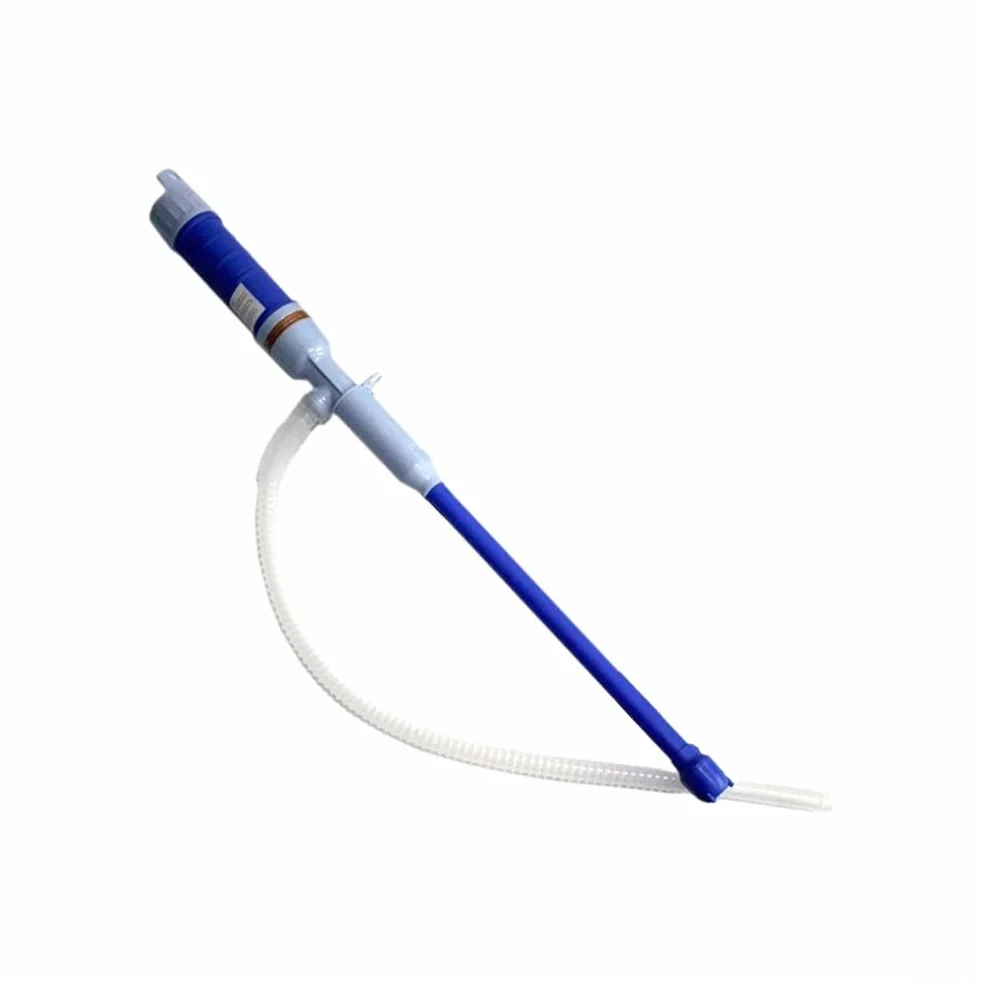 Pompa elettrica a batteria trasferimento liquidi sifone acqua olio carburante tubo 62 cm portatile blu