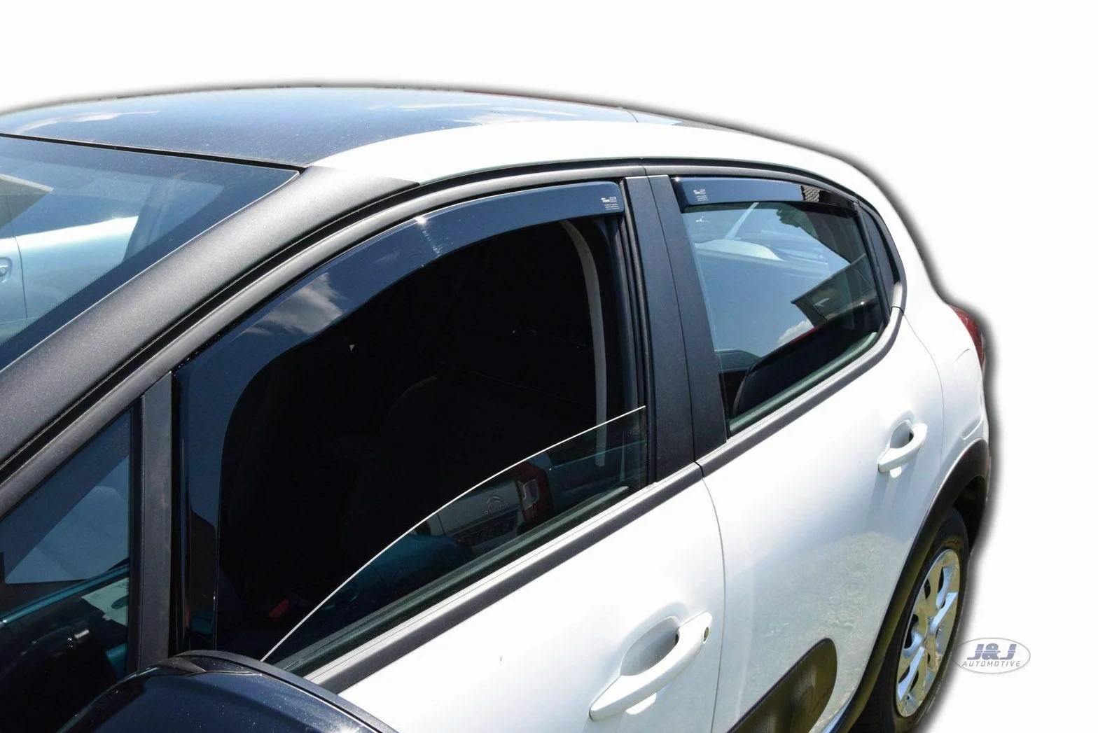 Deflettori d'Aria J&J AUTOMOTIVE per Citroen C3 2016-2023, Set da 4 Pezzi Nero Fumé