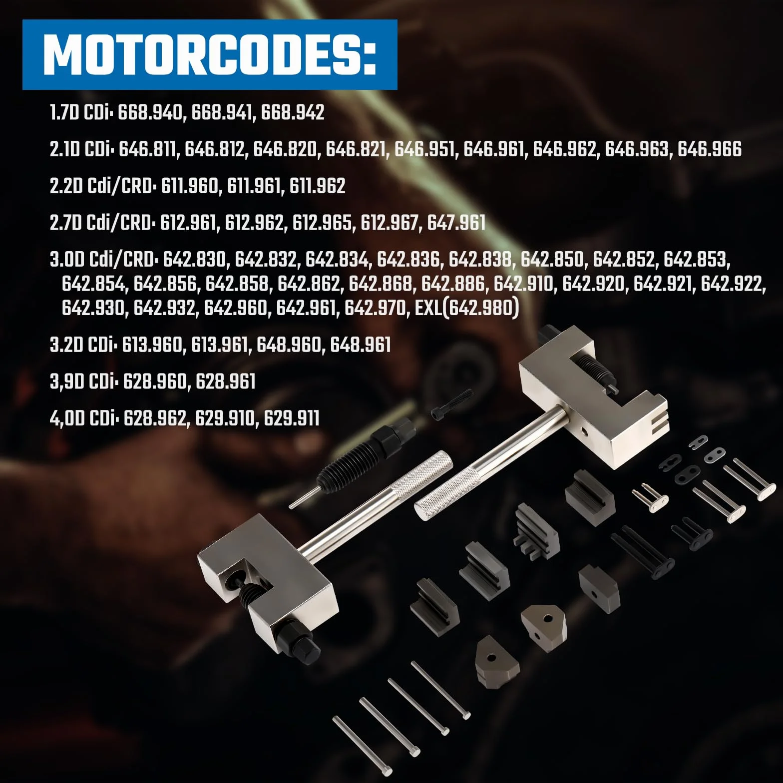 Kit di utensili per rivettatrici di catena di distribuzione, motore, rimozione, montaggio, set di utensili speciali per temporizzazione, set di rivettatrici per Mercedes Benz M271 M272 M273