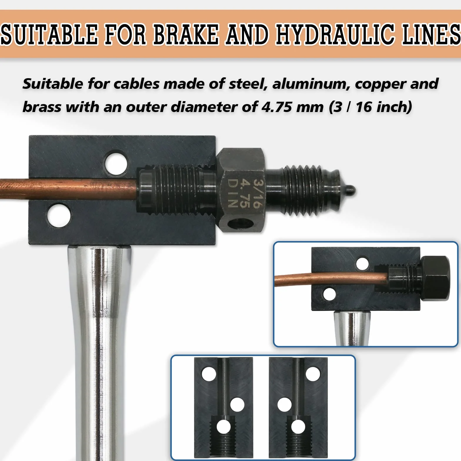 Strumento svasatura per tubi freno 3/16" (4,75 mm) DIN