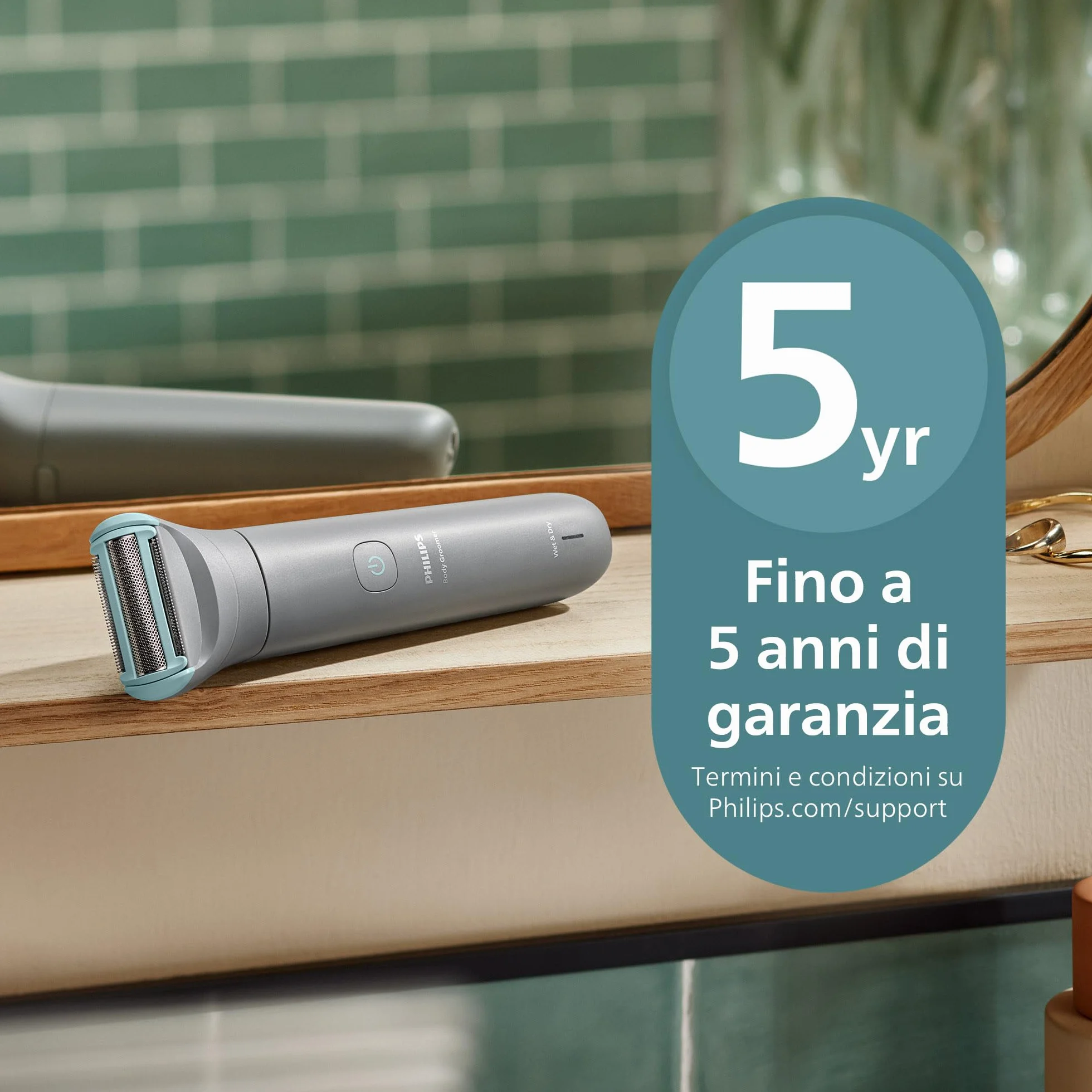 Philips Bodygroom Series 3000 BG3480/15 - Rifinitore uomo tripla protezione, impermeabile 100%, 80 minuti autonomia