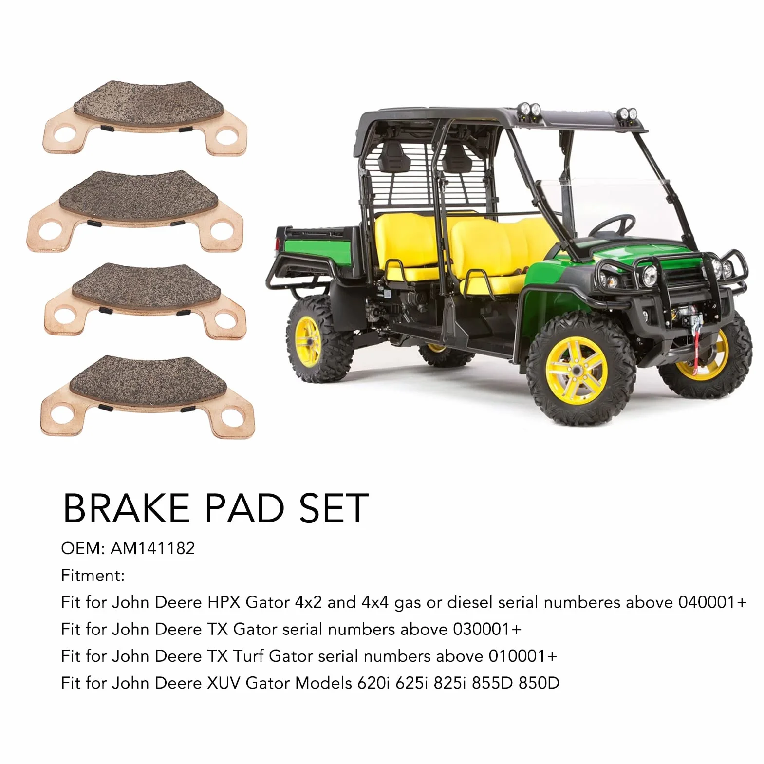 Pastiglie freno AM141182 per HPX Gator Gas, set 4 pezzi