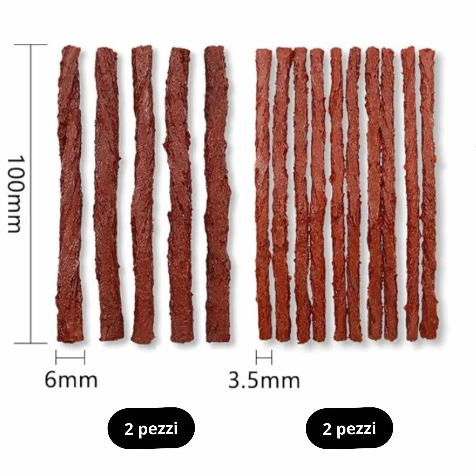 Ricarica per Kit Riparazione Gomme Auto e Moto - 31 pz - Completo con Mastice, Guanti, Pinze e Custodia