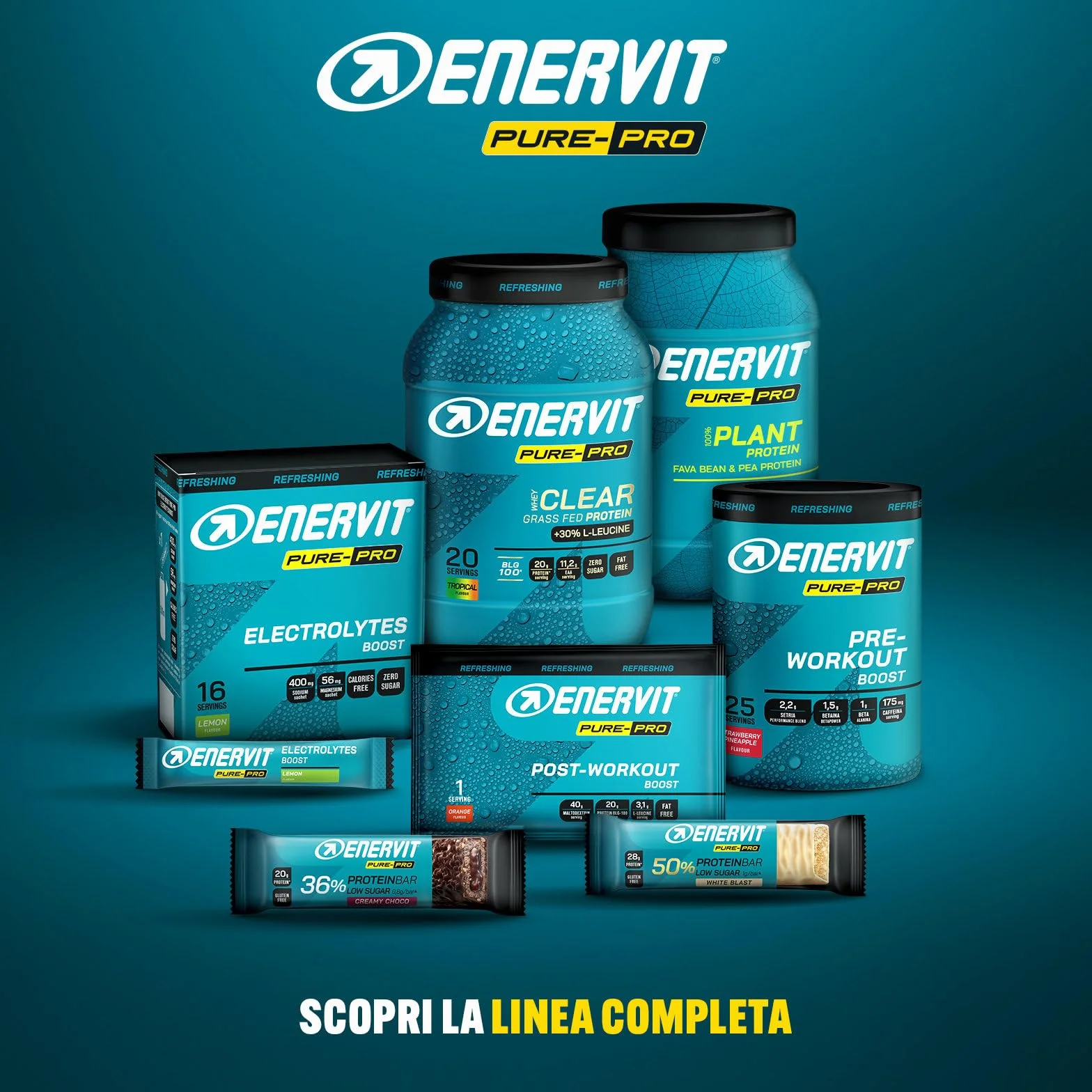 Enervit Pure-Pro Electrolytes Boost, Integratore Sali Sodio e Magnesio, Gusto Limone, 0 Calorie Senza Zucchero, 16 Bustine