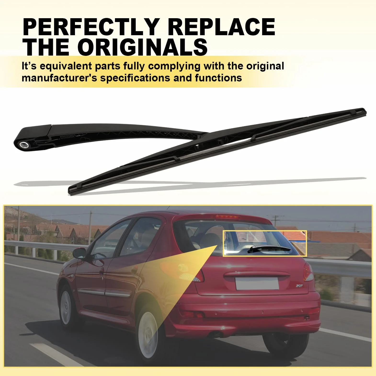 Heckscheibenwischerarm-Set 405 mm Für Peugeot 207 207+ 2006-2015 642397 6423.97 6429AR 6451AJ Kit Spazzola Braccio Tergicristallo Posteriore