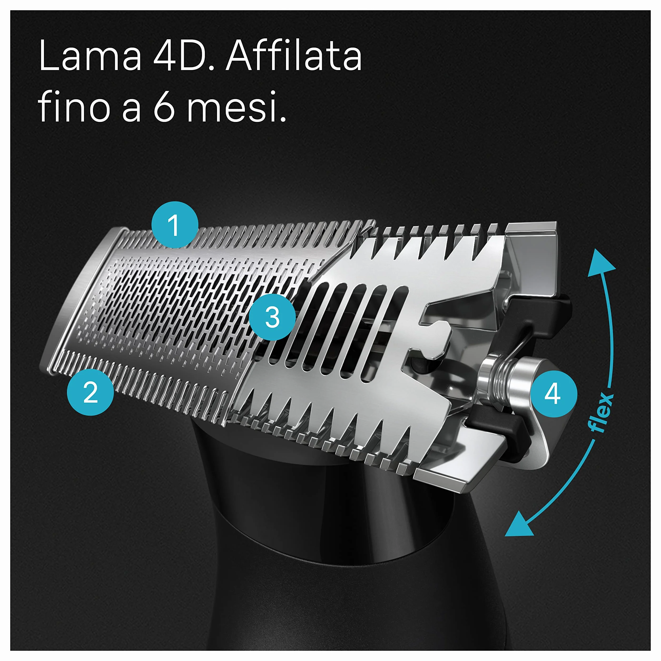 Braun Series X XT5200 Rasoio Elettrico Barba Capelli Lama 4D SkinShield 45 Minuti Senza Fili