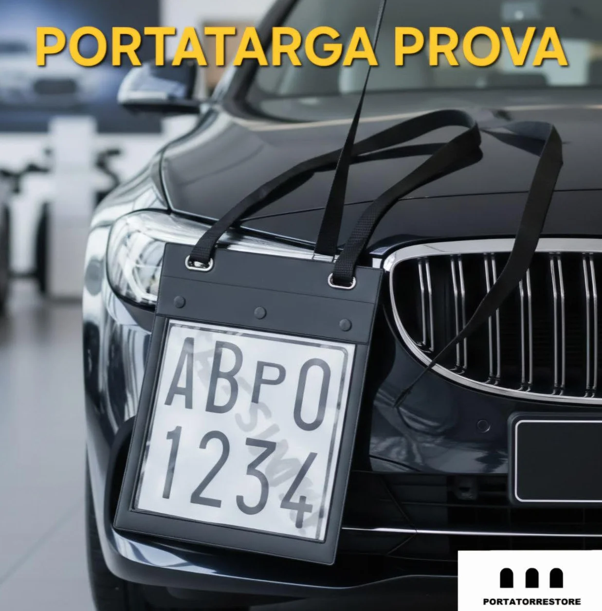 Portatarga Prova, Professionale, Targa Temporanea, Sicura Antigraffio, Gancio Stacca Attacca, Regolabile, Porta Targa Quadrata, Clip Rinforzata, Concessionario, Test Drive,Accessorio, Targa Temporanea