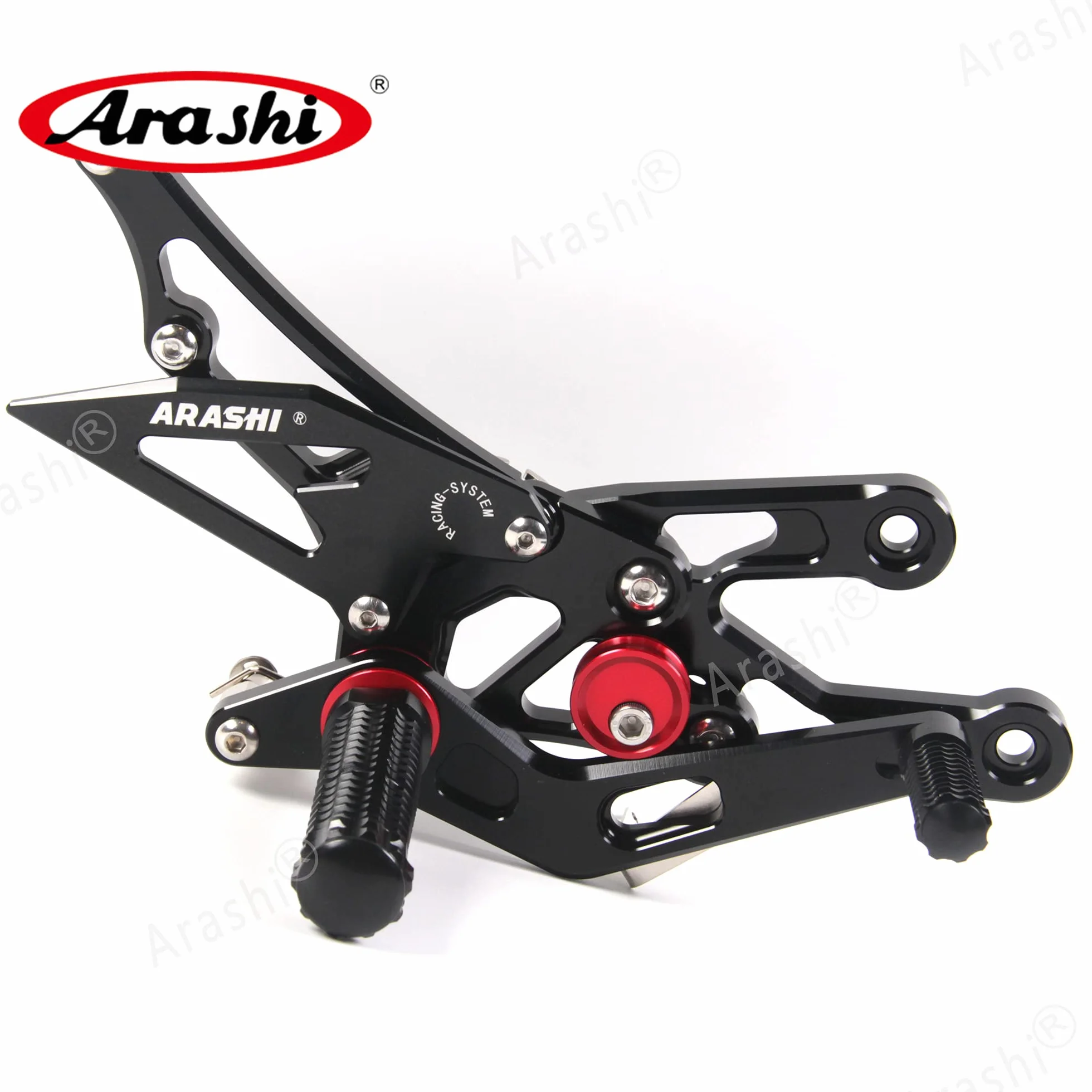 Arashi (Version2.0) Regolabile Pedane Arretrate Pedane Poggiapiedi per CBR1000RR 2004-2007, CBR600RR 2003-2006, Nero Accessori Pedalino Posteriori Pedaline