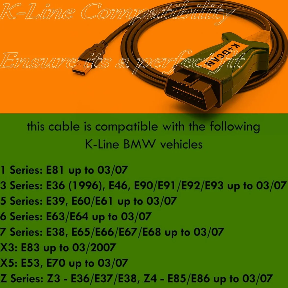 Cavo Diagnostico OBD2 Kdcan E-Series Benzina Interface E60 E61 E70 E81 E83 E87 E90 E92 E93 R56