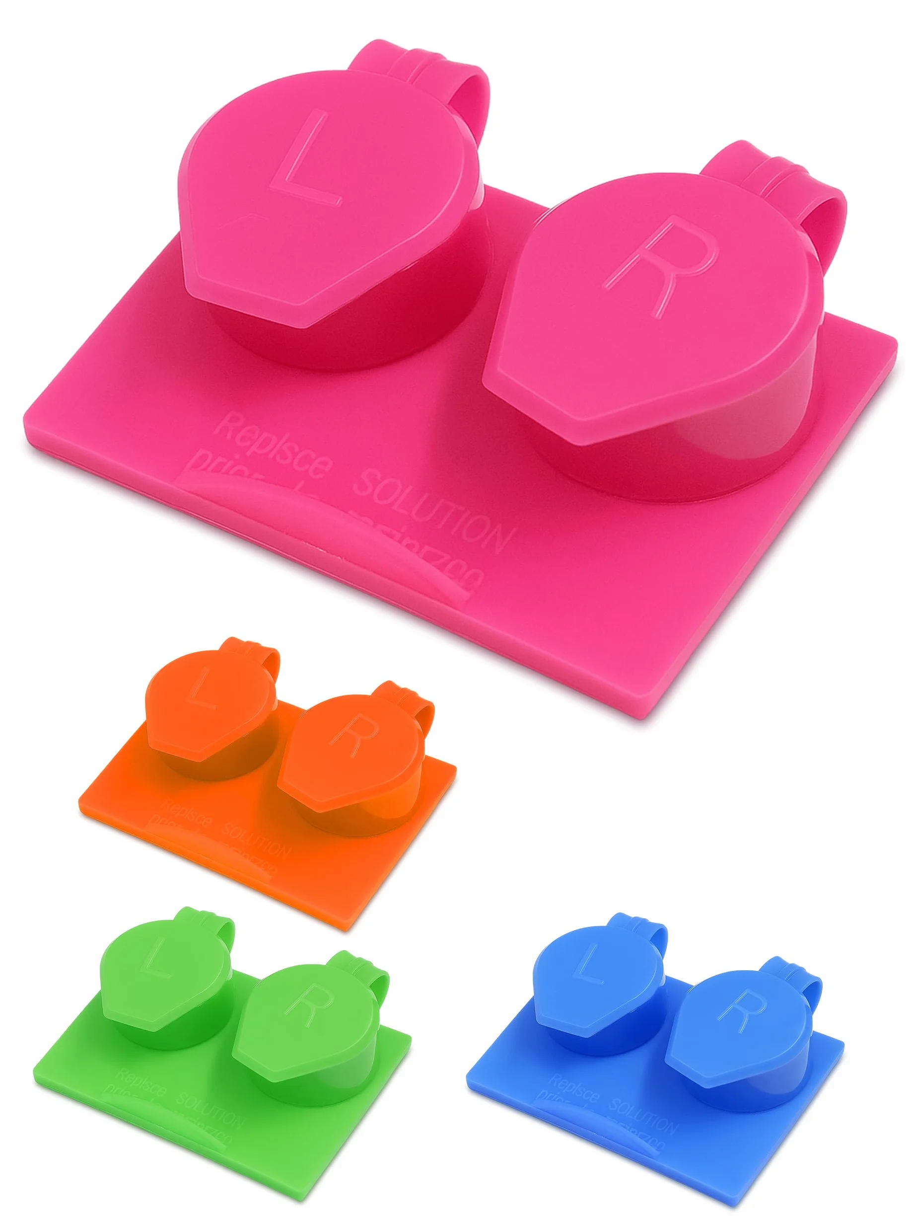 SPORTS WORLD VISION 4PC Custodie per lenti a contatto con coperchio piatto a ribalta Porta lenti da viaggio colorati con scomparti L/R Scatole di stoccaggio a tenuta per lenti morbide e rigide