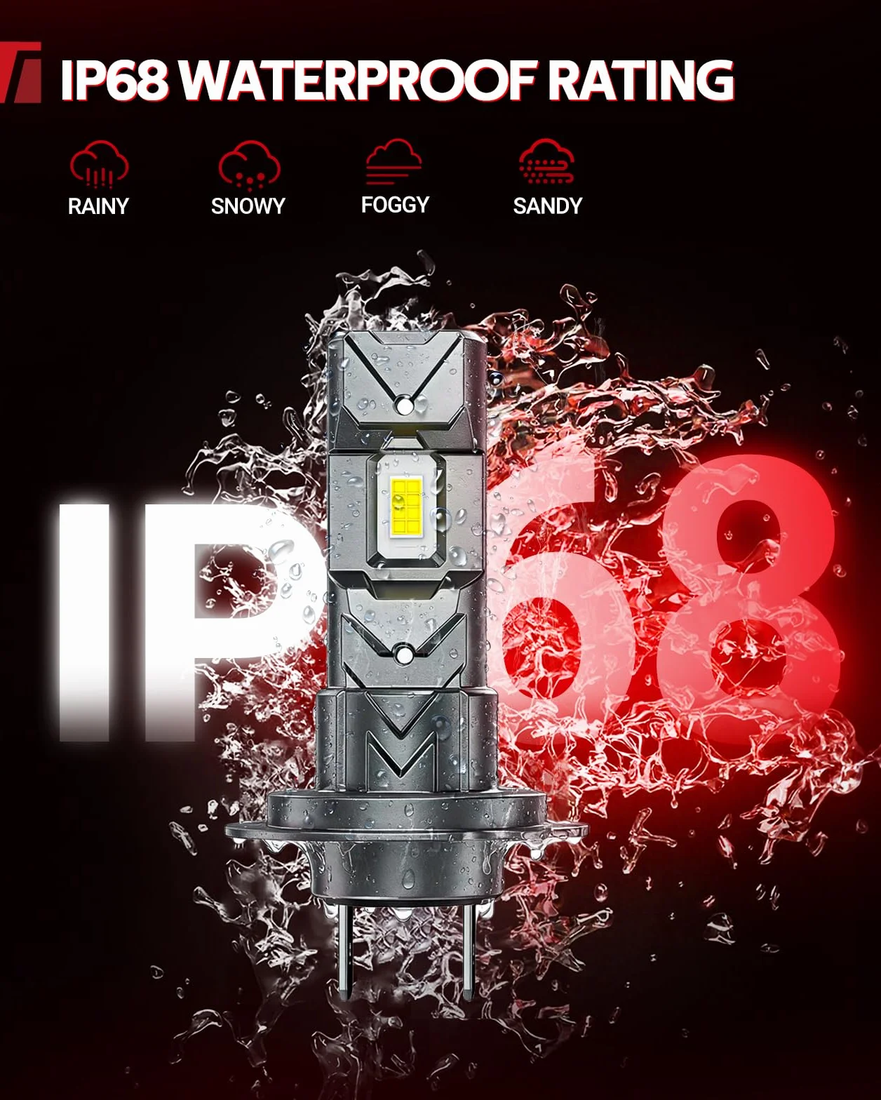 Lampadine H7 LED 140W 34000LM 6500K Bianca Fredda Mini Canbus Plug and Play Confezione da 2