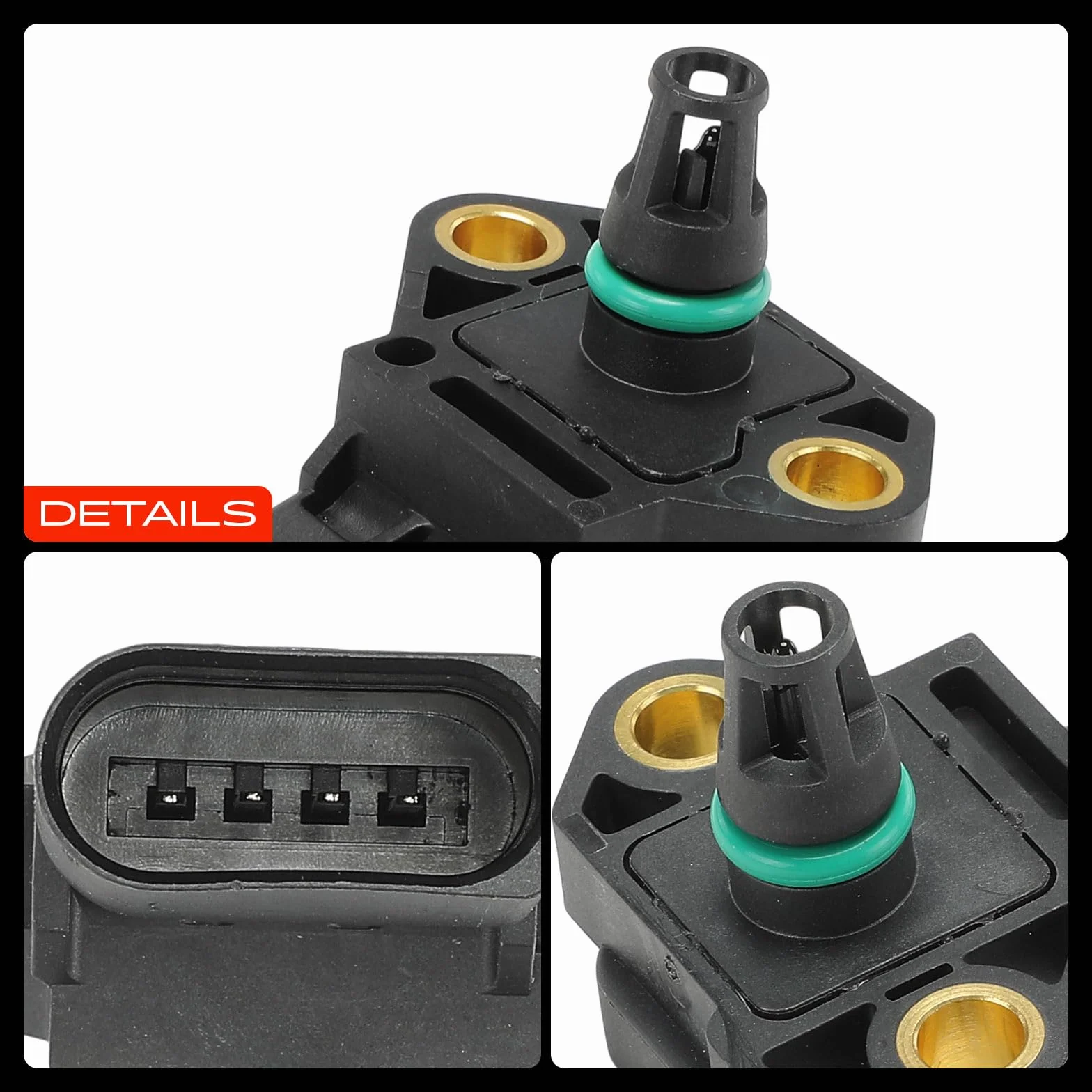 Frankberg Sensore pressione differenziale Pressione gas di scarico Compatibile con Golf V 1K1 Golf VI 5K1 Golf Plus 521 5M1 Golf VI Variante AJ5 Yeti 5L Replace# 038906051B