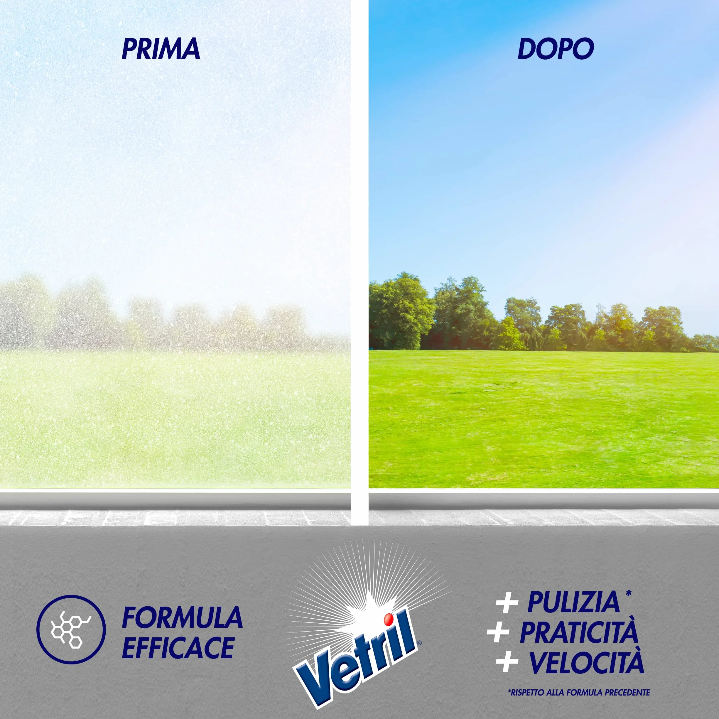 Vetril Detergente Spray Vetri e Superfici con Ammoniaca 650 ml x 2 Pezzi